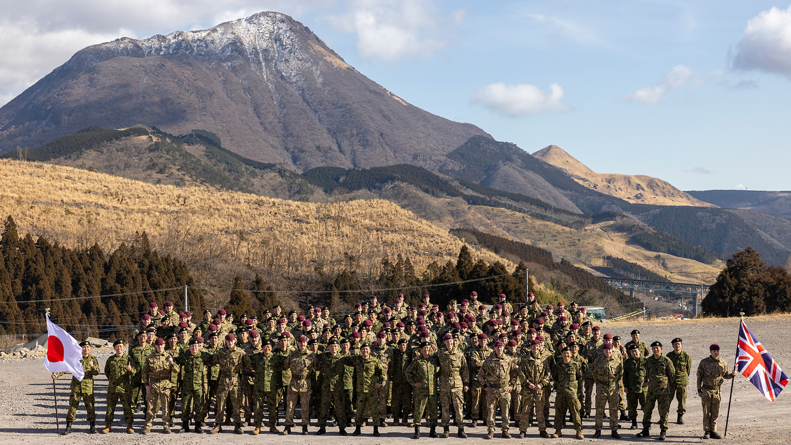 the closing ceremony after working together during Exercise Vigilant Isle in Japan
