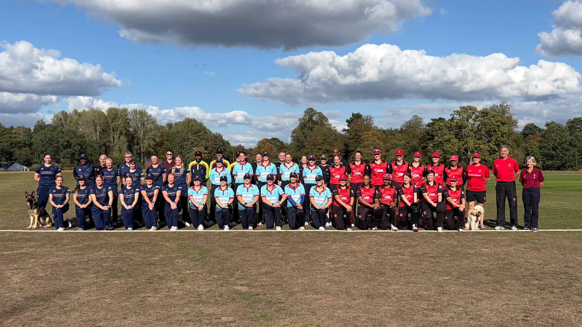 (Left to right): The Royal Navy, RAF and British Army pose during the women's Inter Services T20 cricket competition in Aldershot (Picture: BFBS)