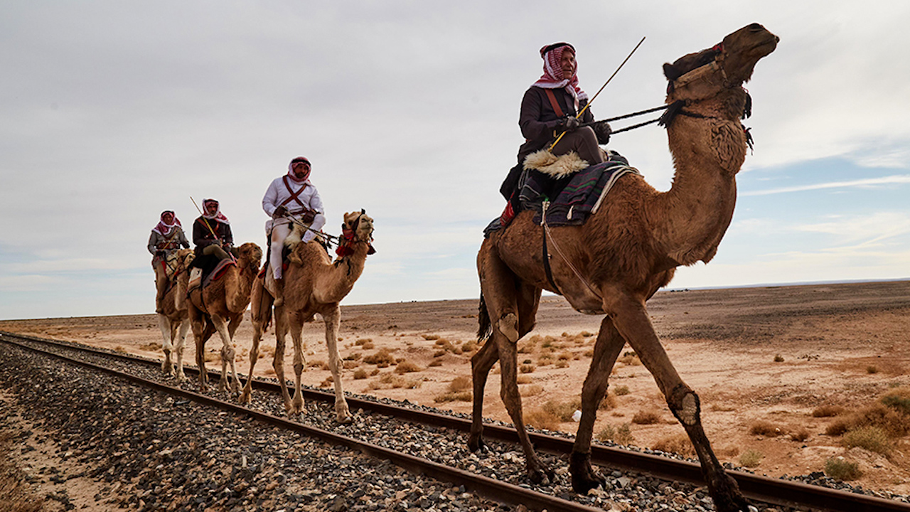 The team is currently in the last 100km of the 1,100km challenge which was completed in 1917 by Lawrence of Arabia and his companions (Picture: Special Forces Club Benevolent Fund)