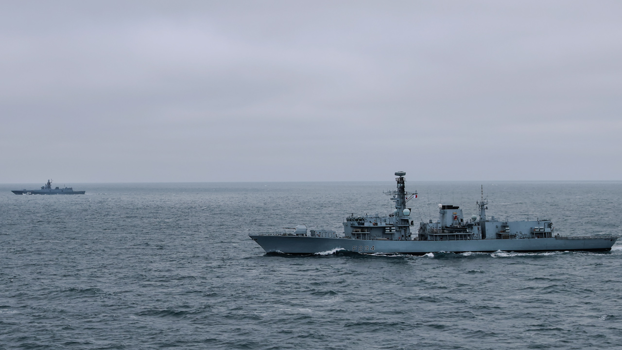 On two occasions in the last three months, the Royal Navy and RAF have detected Russian ships and aircraft approaching UK air space and waters (Picture: MOD)