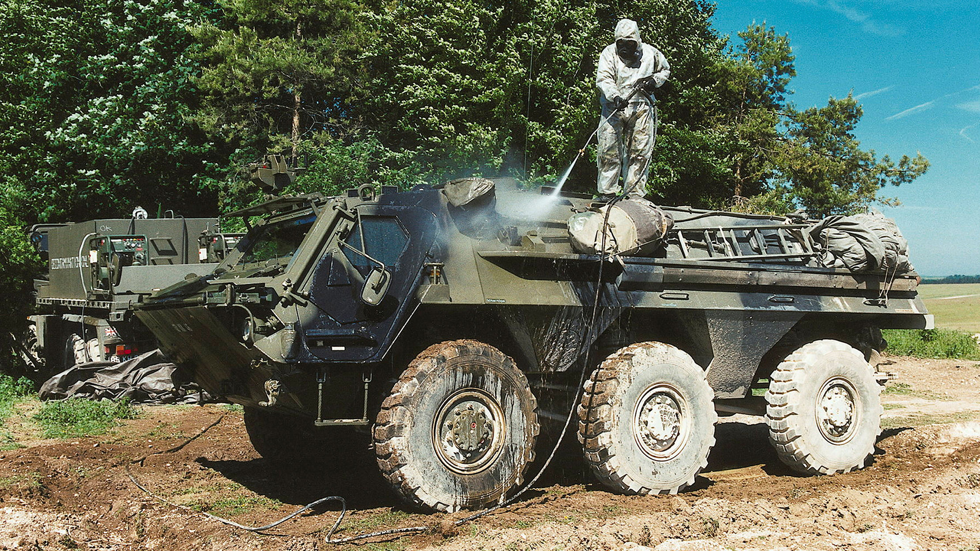 The Fuchs is an amphibious six-wheeled vehicle that's used for CBRN duties - it's a British Army variant of the German Transportpanzer 1 APC (Picture: MOD)