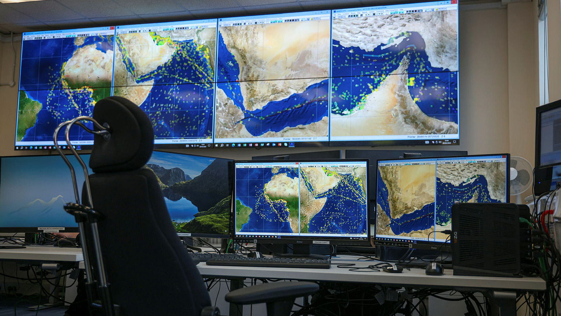 The UKMTO staff are concerned about the impact on the crews of the trapped ships