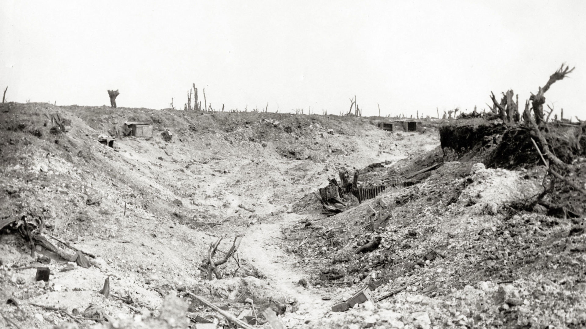 The high street in the village of Guillemont was completely destroyed (Picture: Pump Park Vintage Photography)