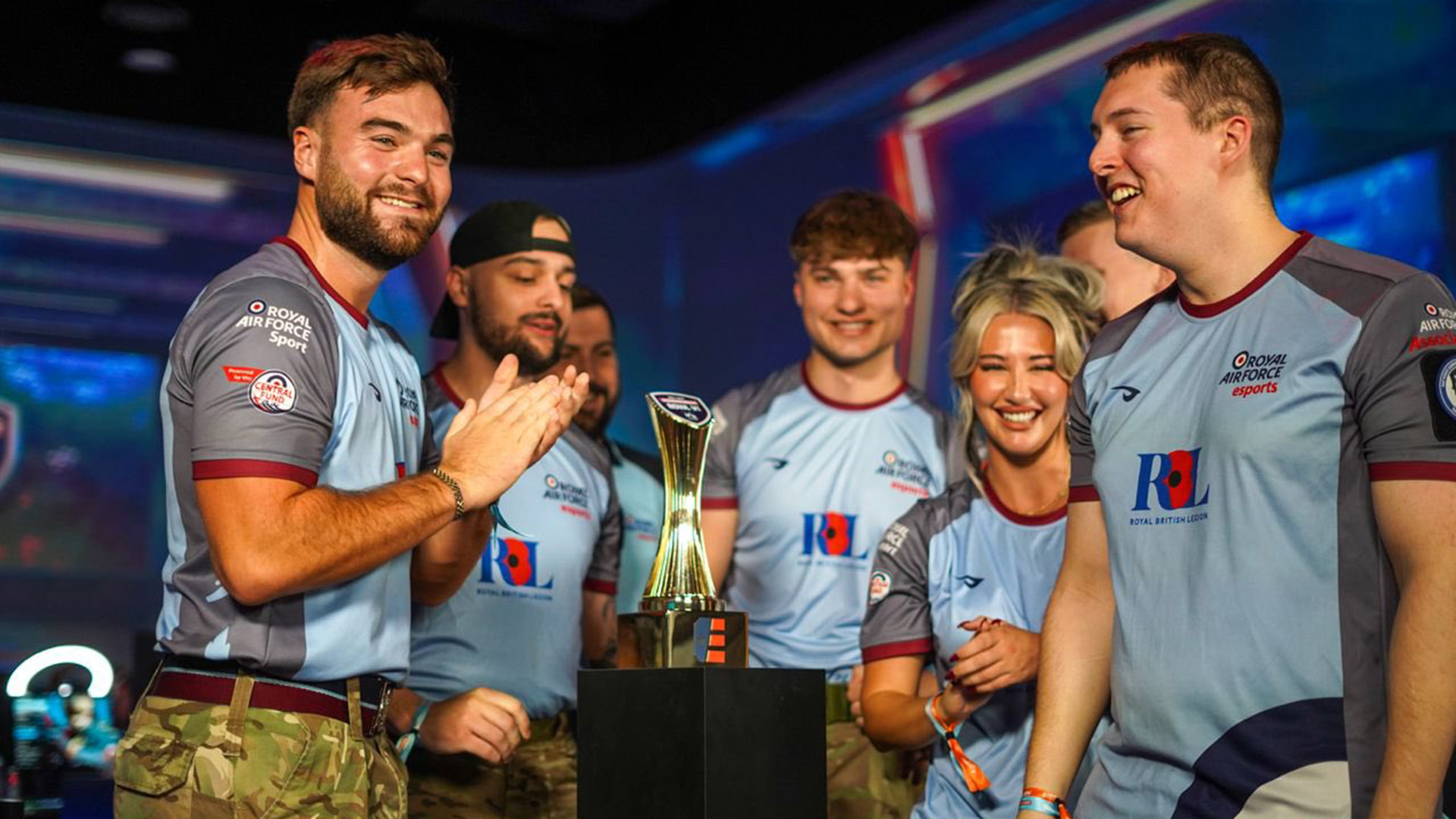 The RAF esports team celebrate their victory in Code Bowl 2025 (Picture: RAF Esports X)
