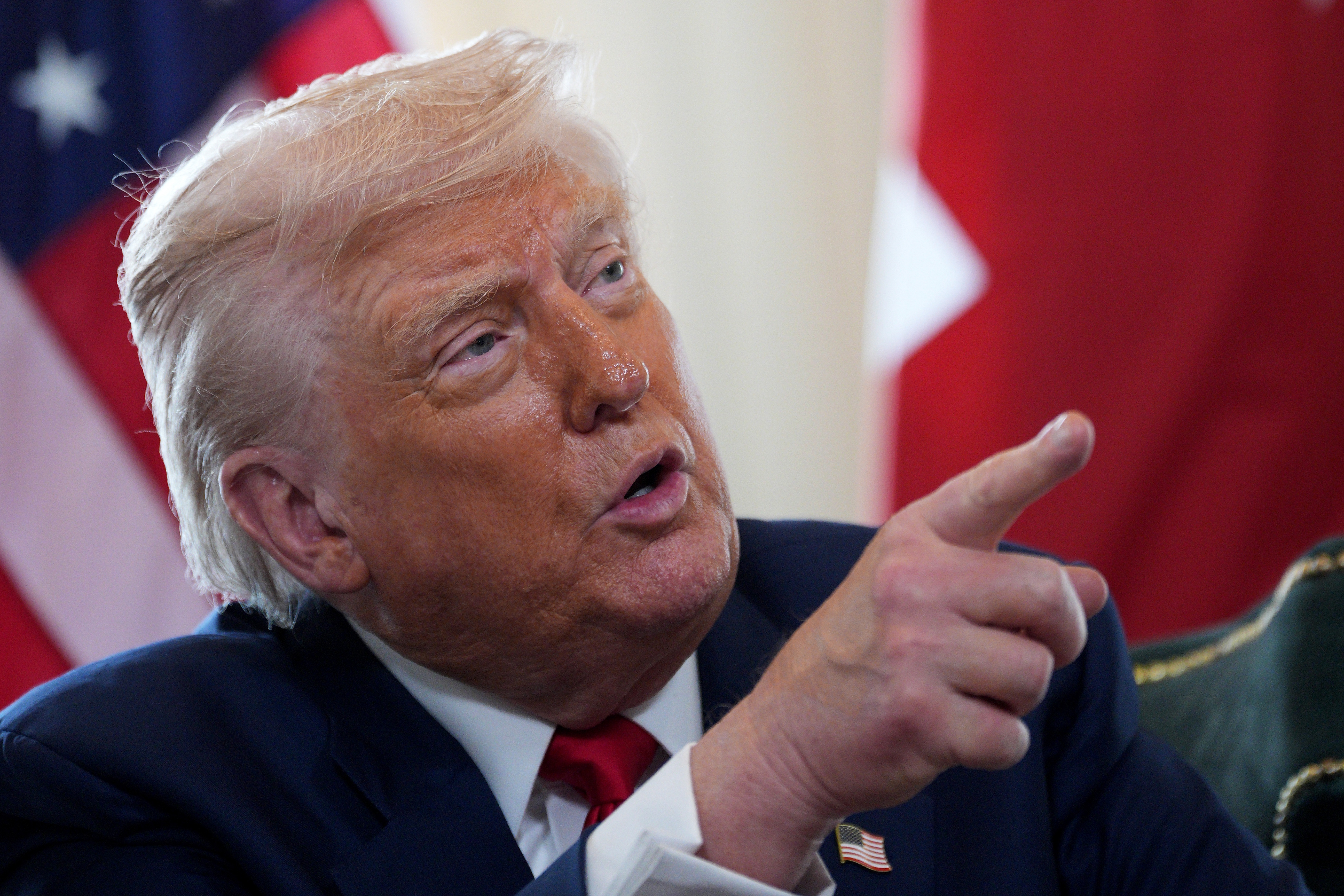 280725 US President Donald Trump during a meeting with Prime Minister Sir Keir Starmer, at Trump Turnberry golf course in South Ayrshire, during Trump's five-day private trip to the country CRED PA