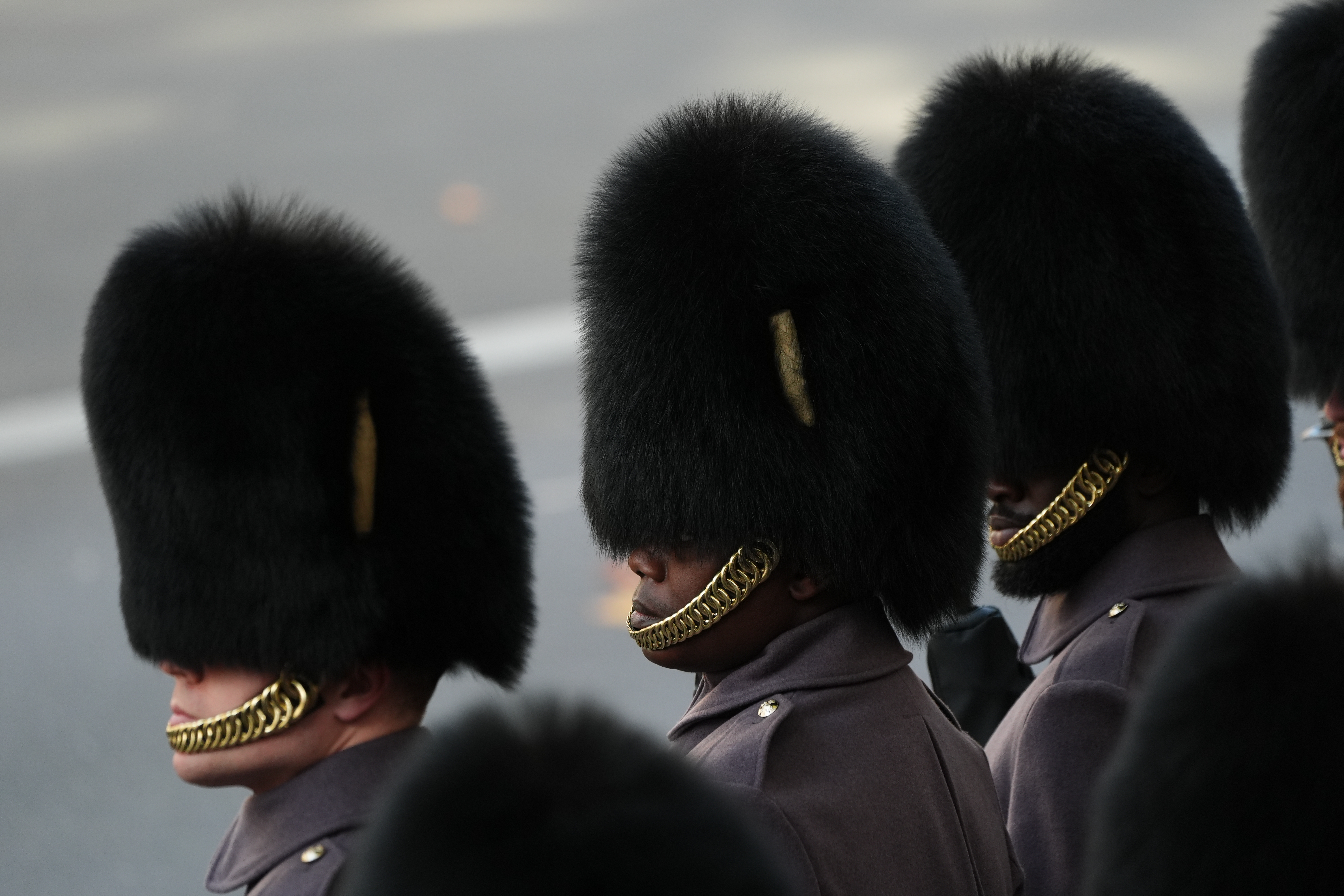 Members of the Grenadier Guards during the Remembrance Sunday service at the Cenotaph in London