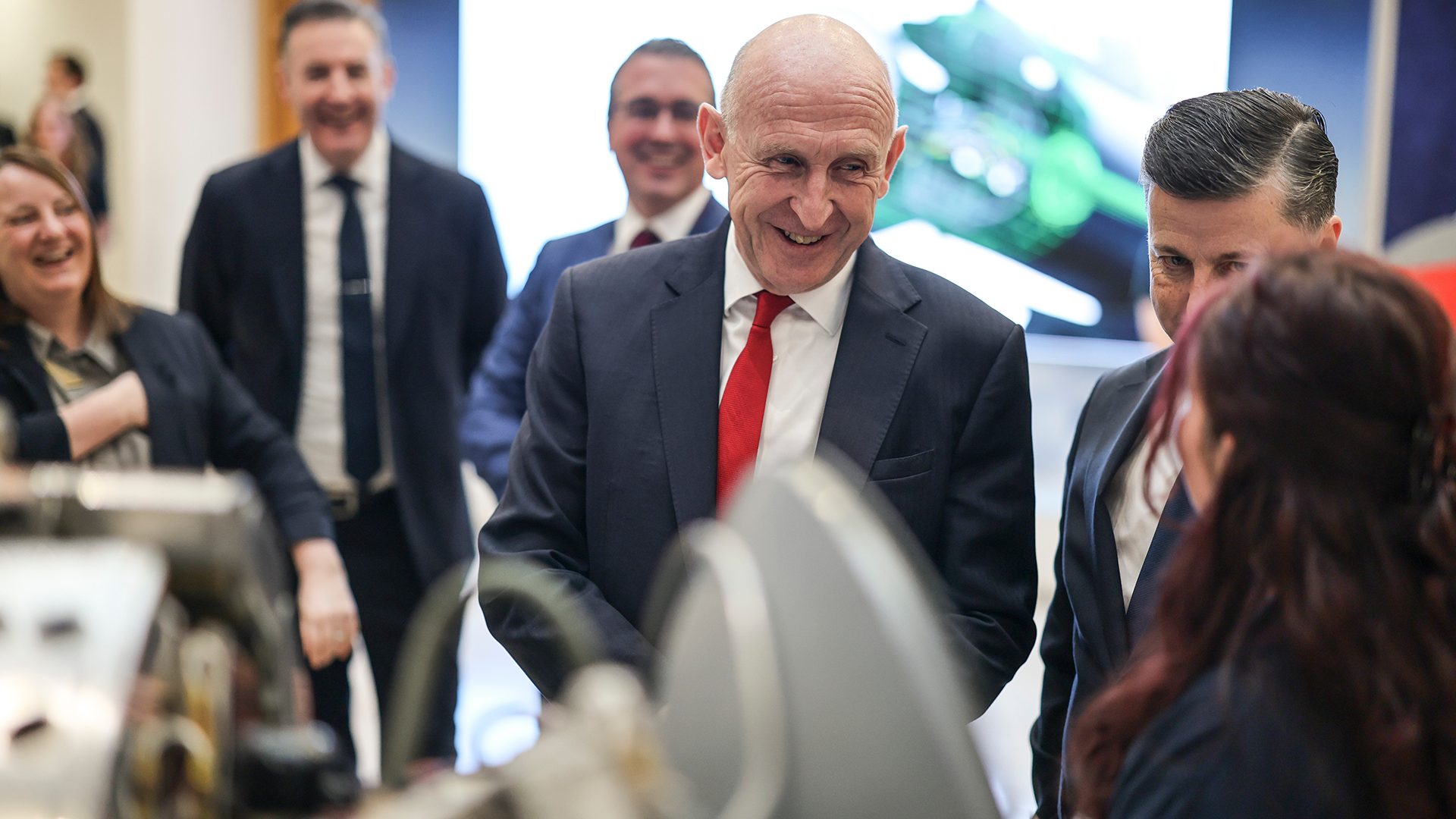 Defence Secretary John Healey, seen here during a previous visit to the Leonardo factory in Edinburgh, had been due to visit the Leonardo facility in Yeovil on Thursday to announce the contract but the trip was cancelled at the last minute