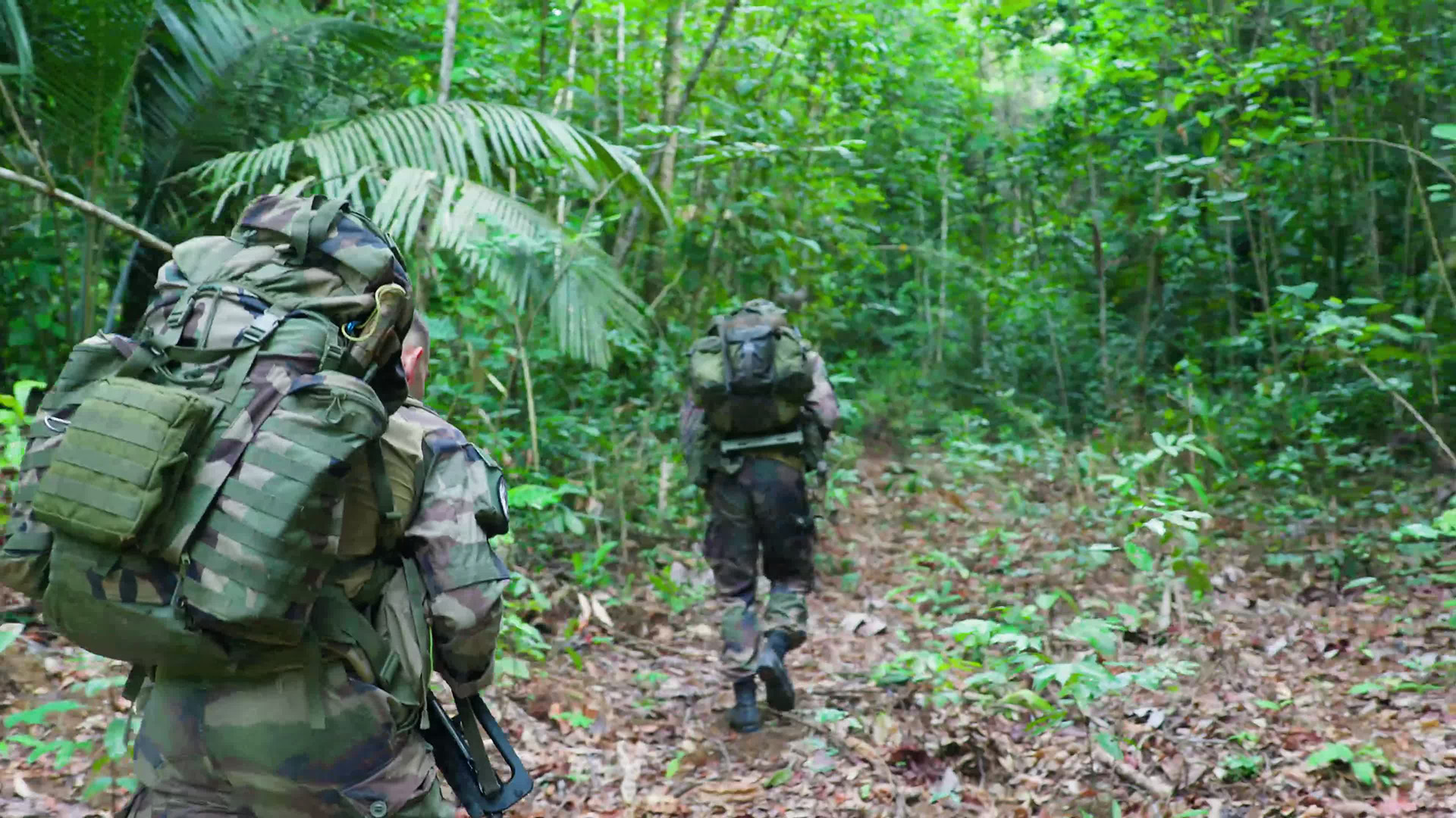 The FFL patrol the verdant green jungle looking for the gold mining gangs