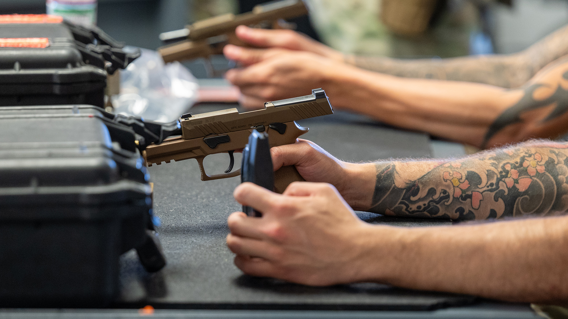 USAF Combat Arms Training and Maintenance students learn how to handle the M18 (Picture: US Department of Defence)