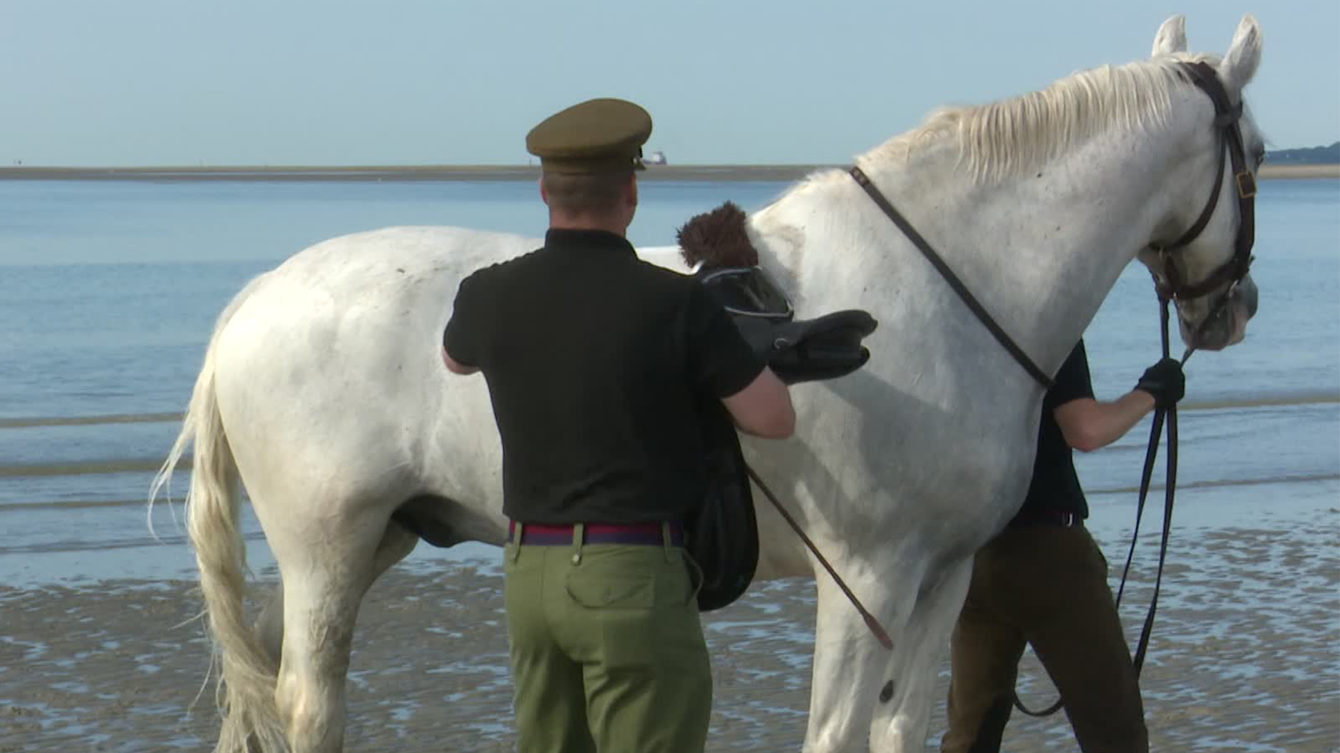It was a case of saddle off rather than saddle up as the riders got the chance to ride bareback - a very different feeling to when they are wearing their ceremonial garb (Picture: BFBS)