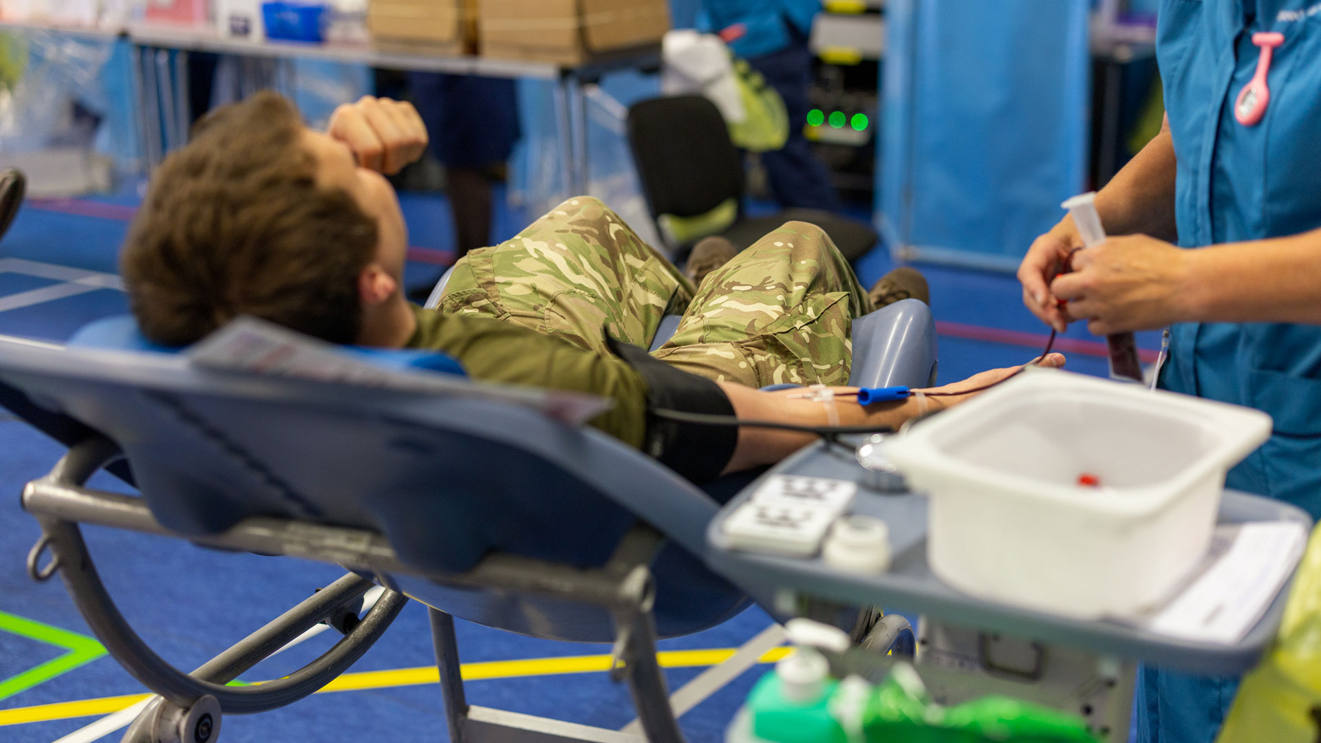 A soldier donates blood at Army HQ, Andover, in June 2025 (Picture: MOD)