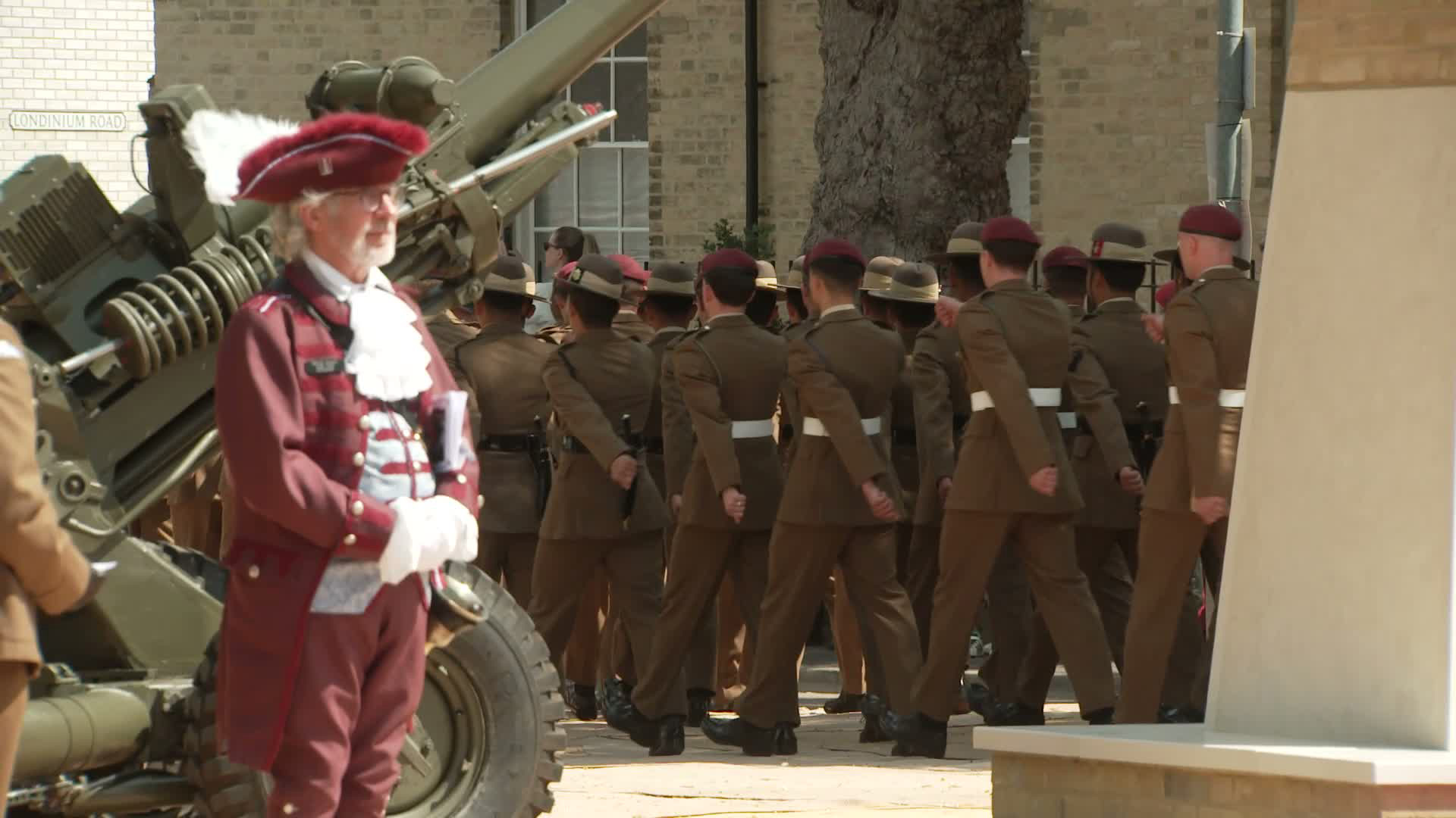Troops paraded alongside civic and military dignitaries, veterans, and Pegasus, The Parachute Regiment's mascot (Picture: BFBS)