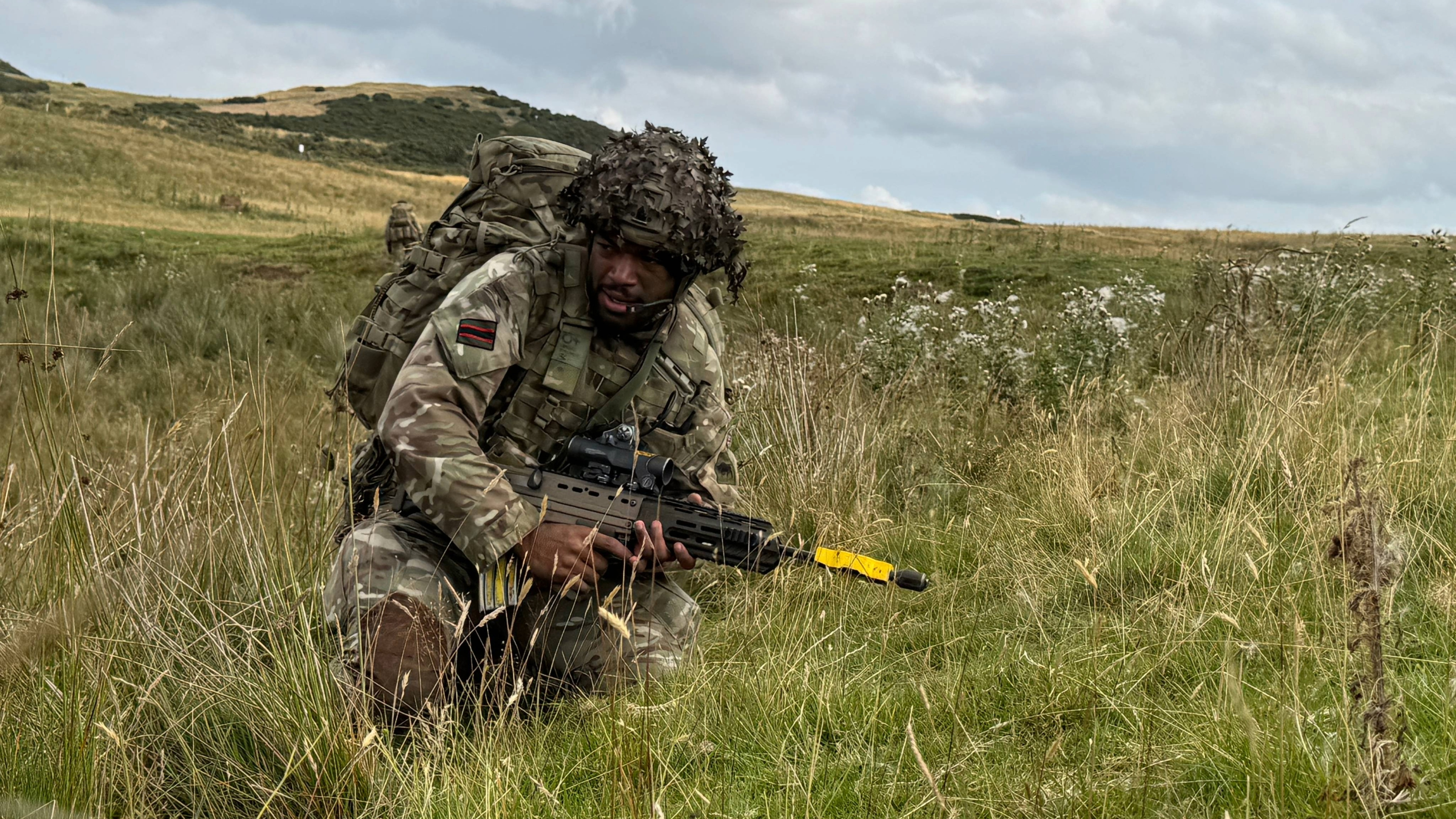 A soldier from 3 Rifles taking part in the Chosen Man patrol competition