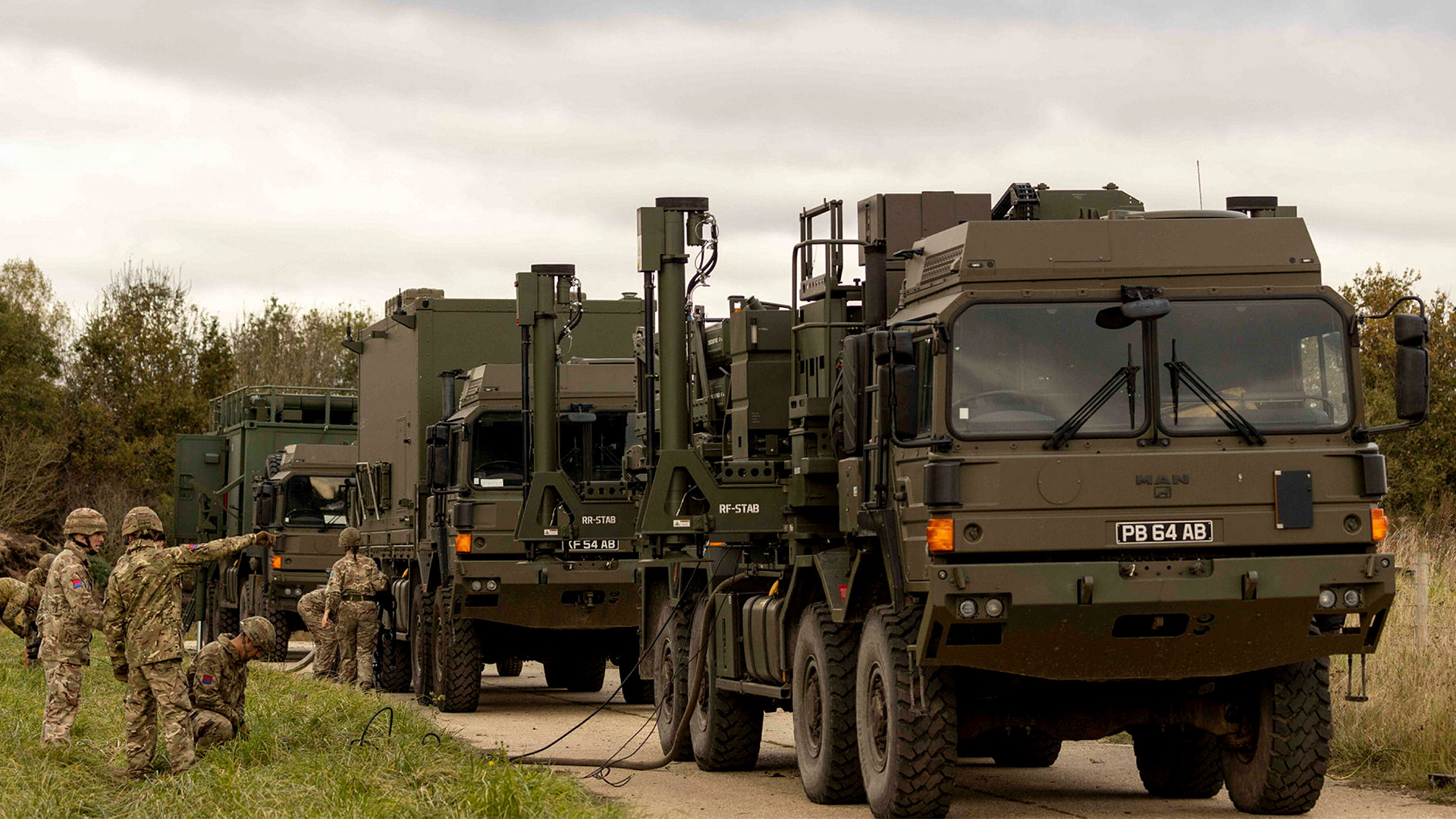 The MAN Support Vehicle fleet includes numerous variants, including these specialist versions used by the Royal Artillery to demonstrate the Sky Sabre air defence system
