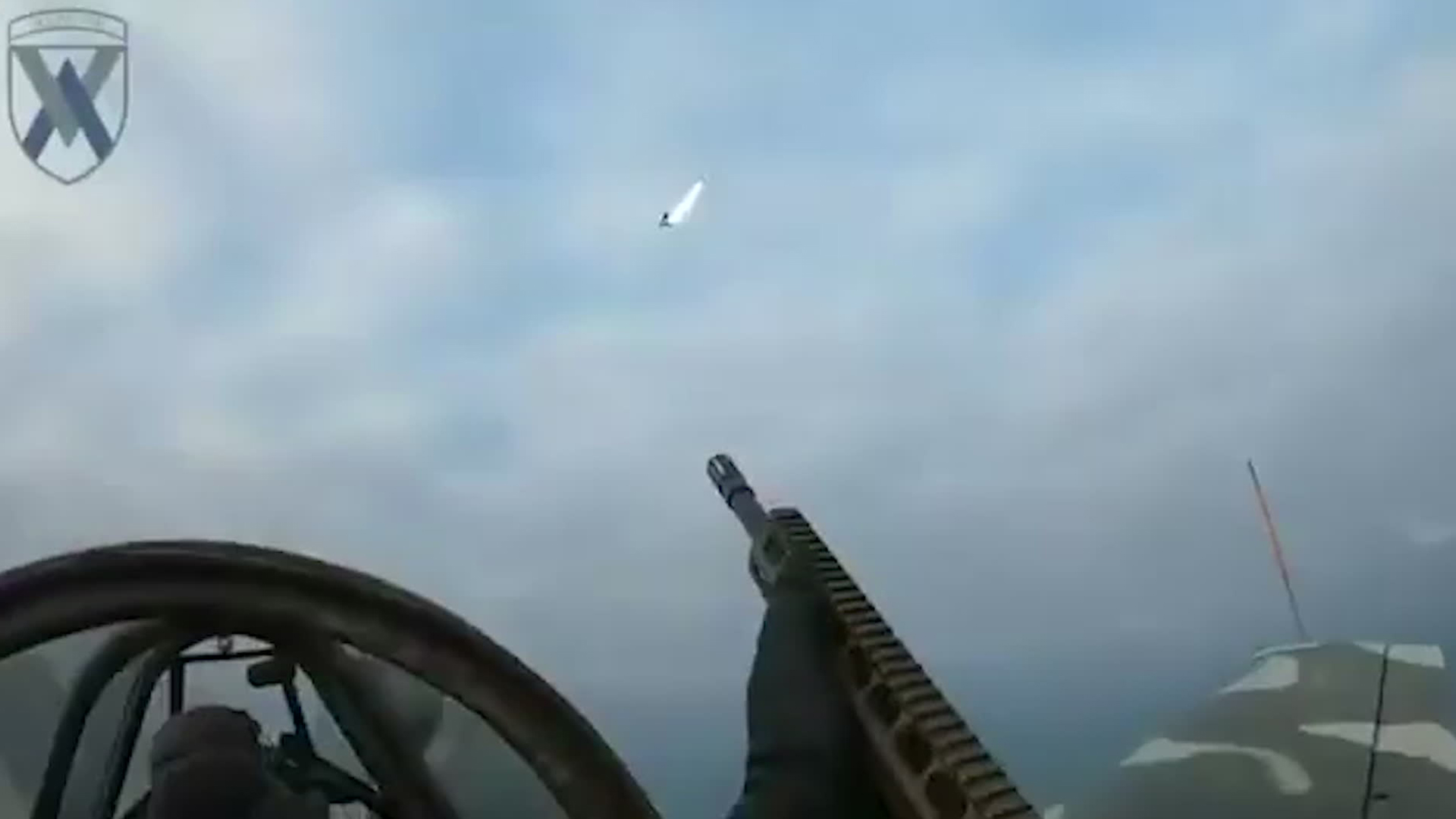 Russian drones can be neutralised by being tipped by the wingtip of the Ukrainian Yak - or in this case by being shot at with a firearm