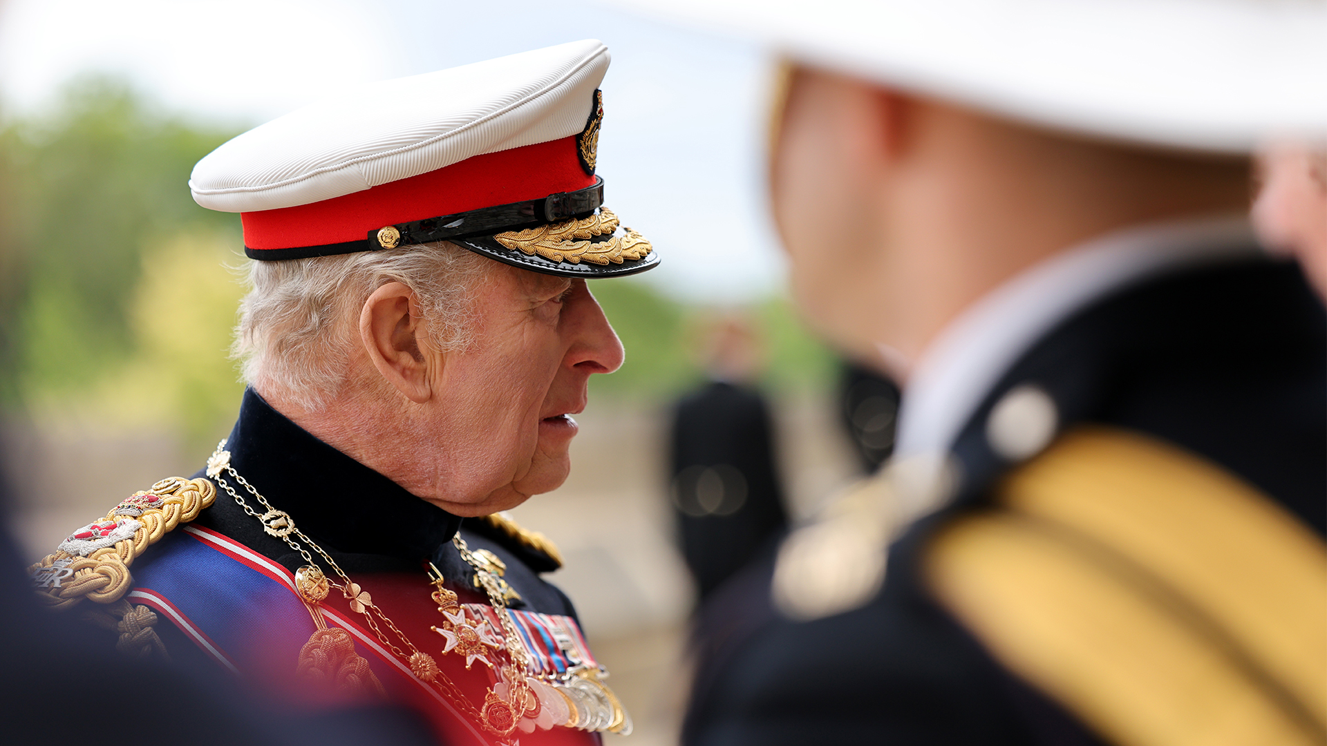 The King spoke of his grief over the crash during a presentation of new Colours to the Royal Marines (Picture: MOD)
