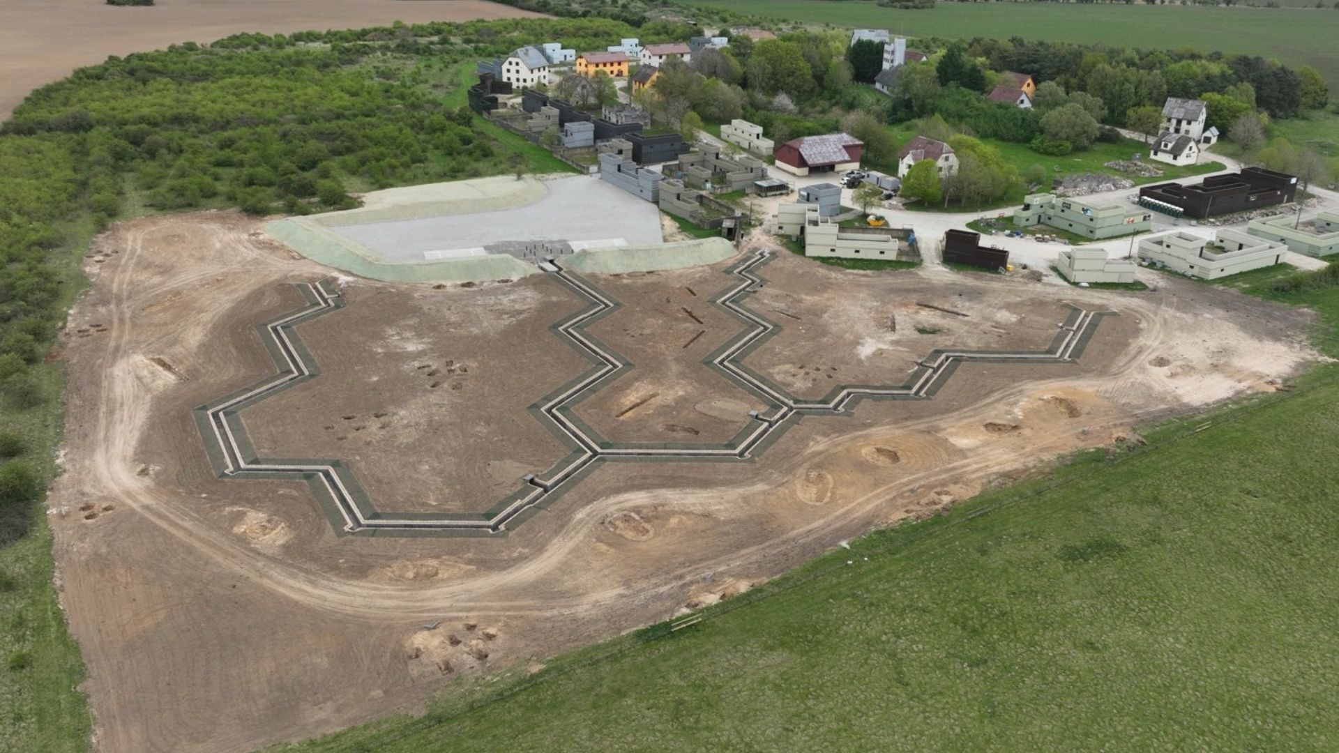 The new trench system at Eastmere Village, Stanford Training Area (Picture: GOV)