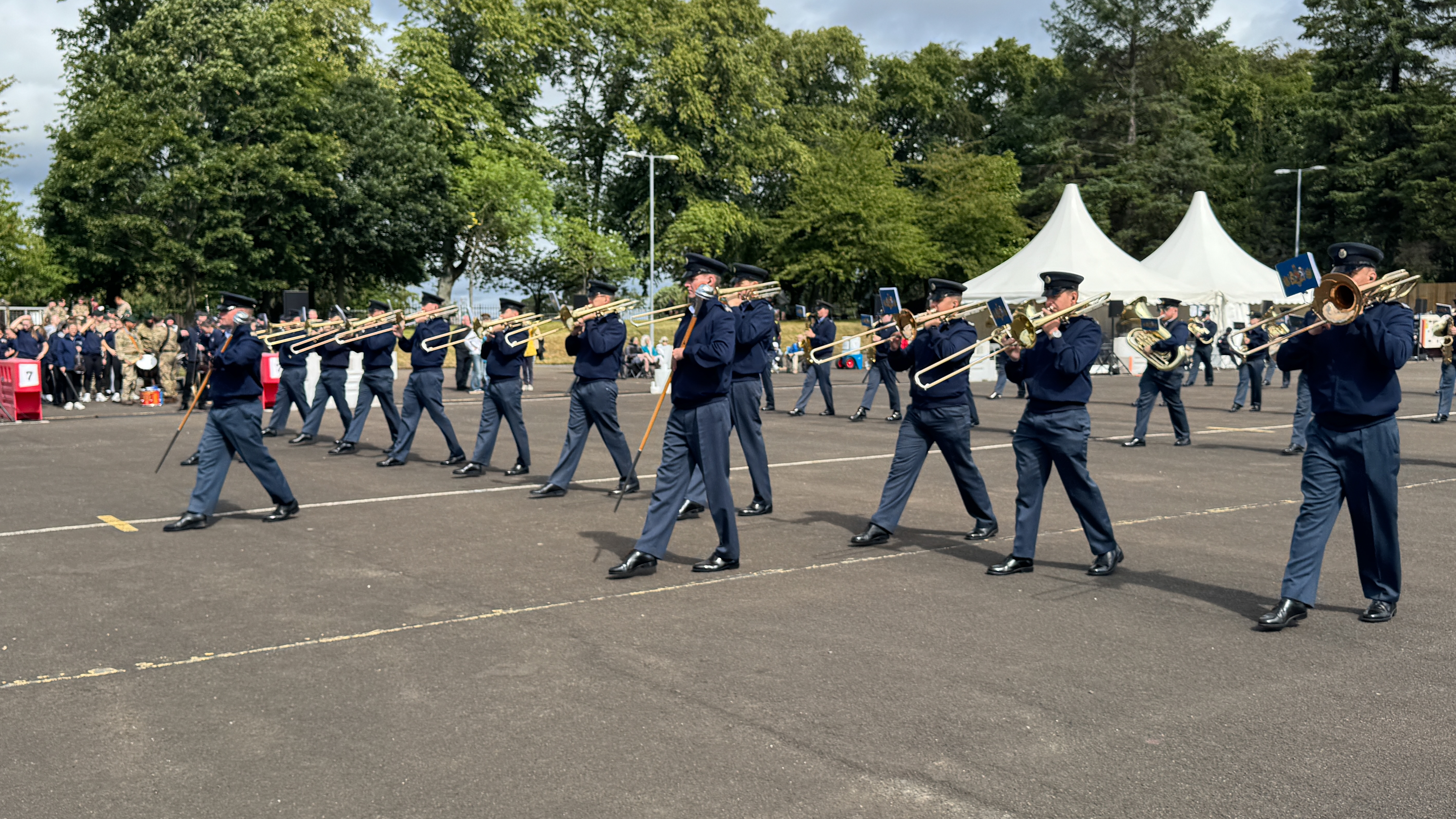 The Royal Air Force Band rehearsing ahead of the Royal Edinburgh Military Tattoo