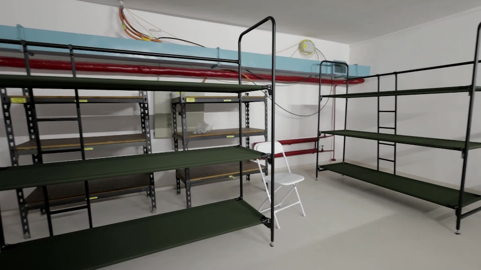 The shelter has been upgraded to meet modern standards, with beds, mattresses and blankets (Picture: Reuters)