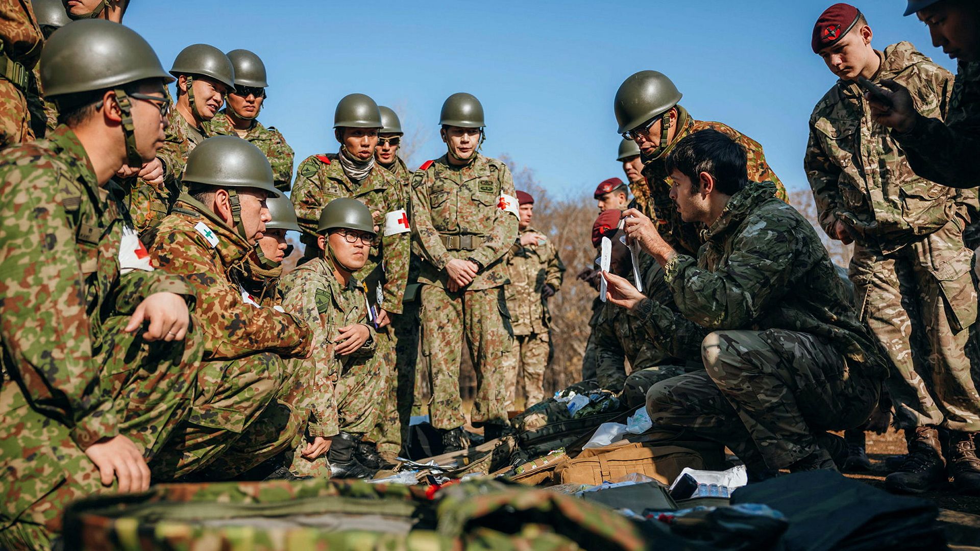 Japan and the UK already cooperate militarily, with these soldiers from 2 Para being shown the kit used by a Japan Ground Self-Defence Force combat medic during Exercise Vigilant Isles in Enami last November