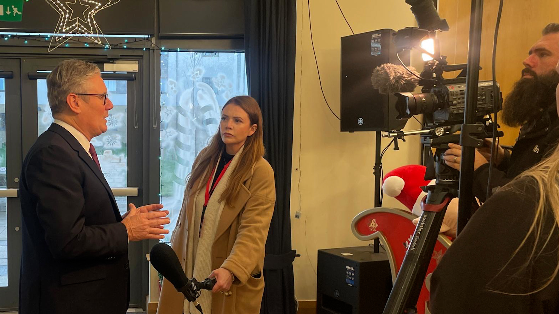 BFBS Forces News Reporter Sian Grzeszczyk Melbourne interviewing Prime Minister Sir Keir Starmer at RAF Lossiemouth