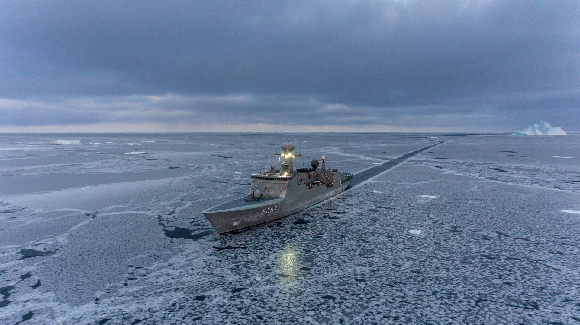 HDMS Thetis patrols in Diskus Bay, Greenland