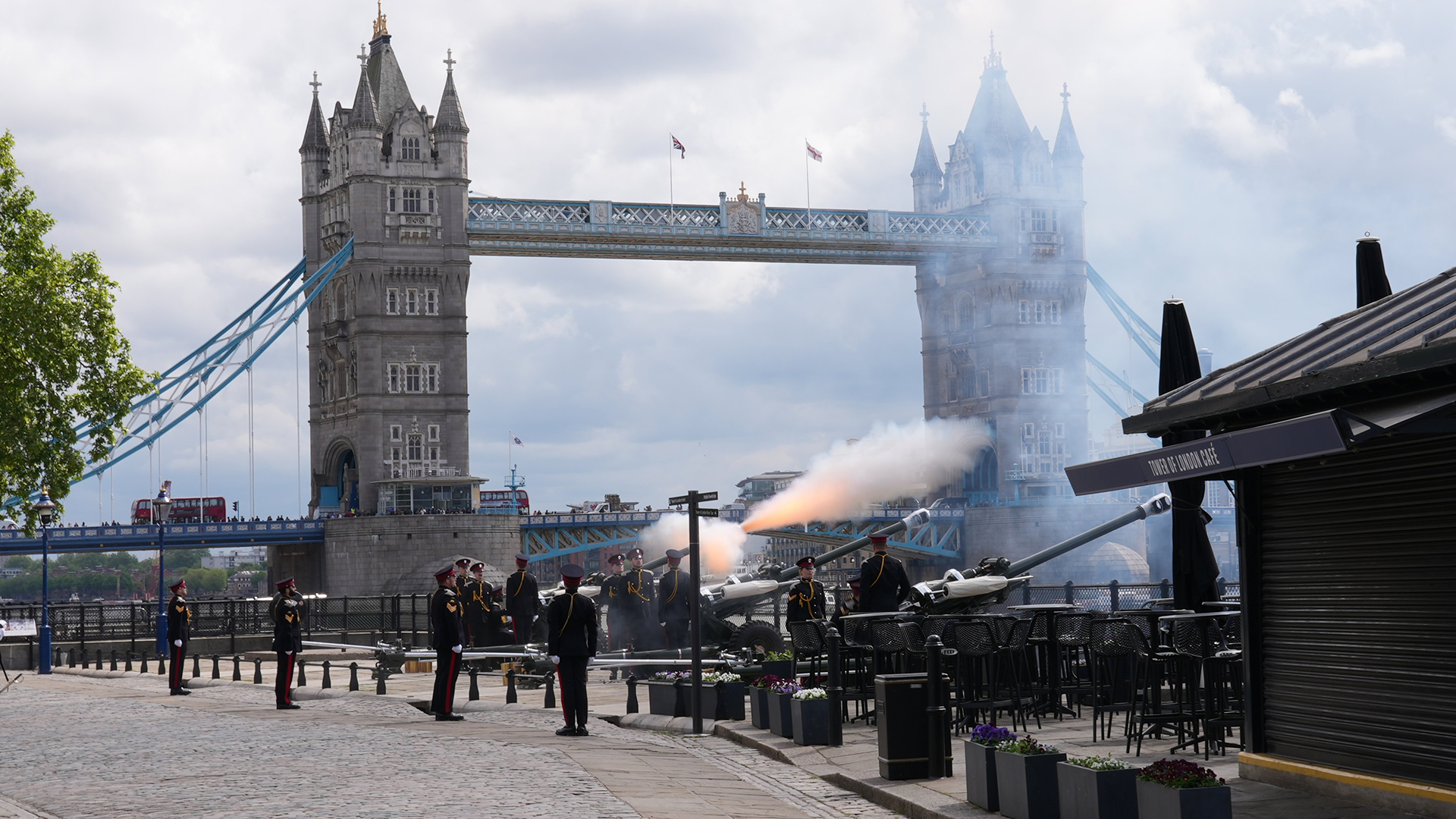 Three L118 Light Guns from the Honourable Artillery Company were in action at Tower Wharf (Picture: MOD)