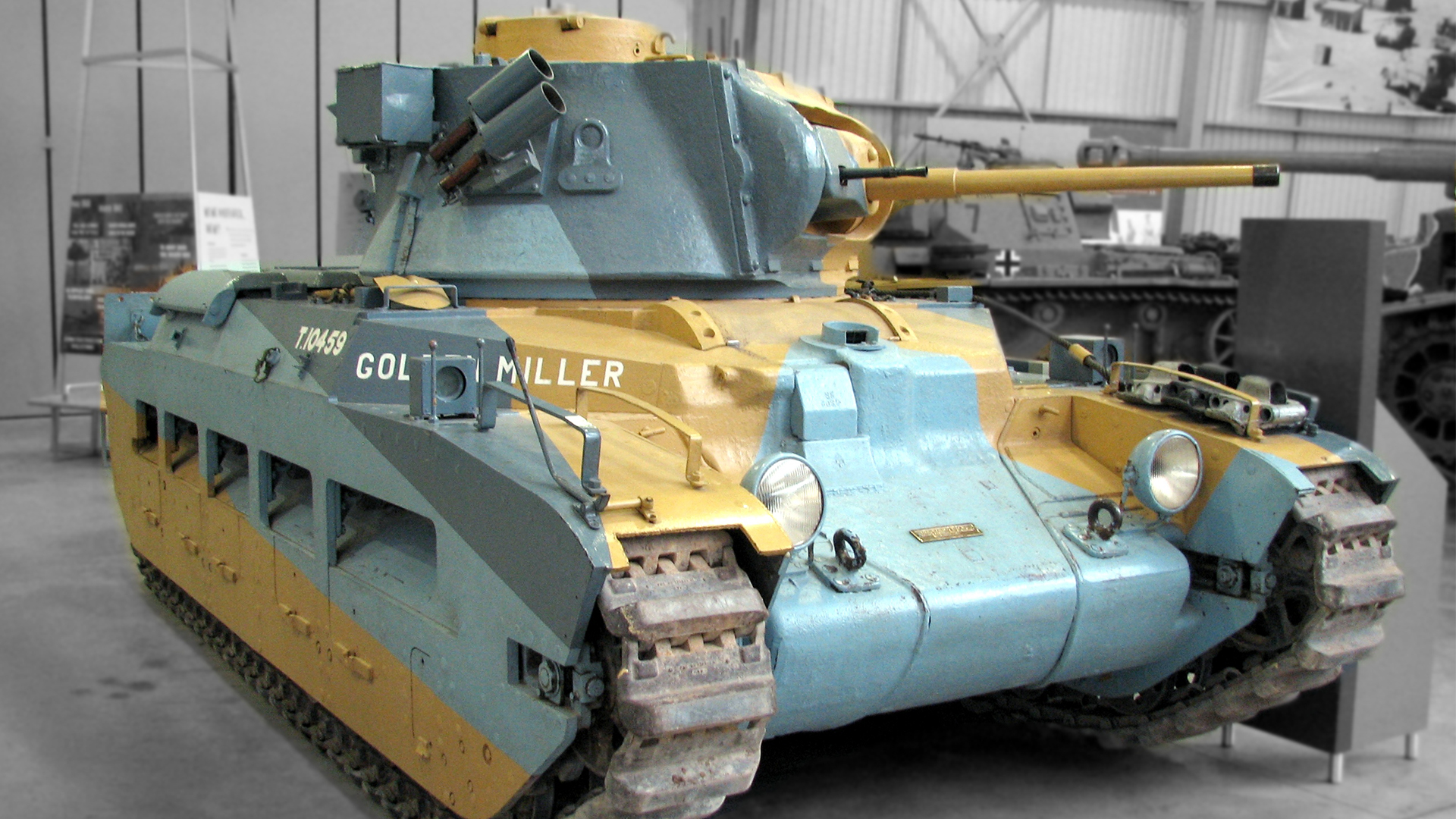 This Matilda II at Bovington is similar to the one Maj Gen Foote was commanding at the Battle of Gazala