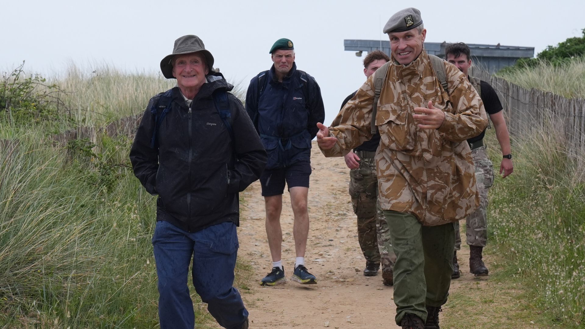 Field Marshal Montgomery's grandson Henry (left) completed the final leg of his 4,000-mile journey, 'In Monty's Footsteps' (Picture: PA)