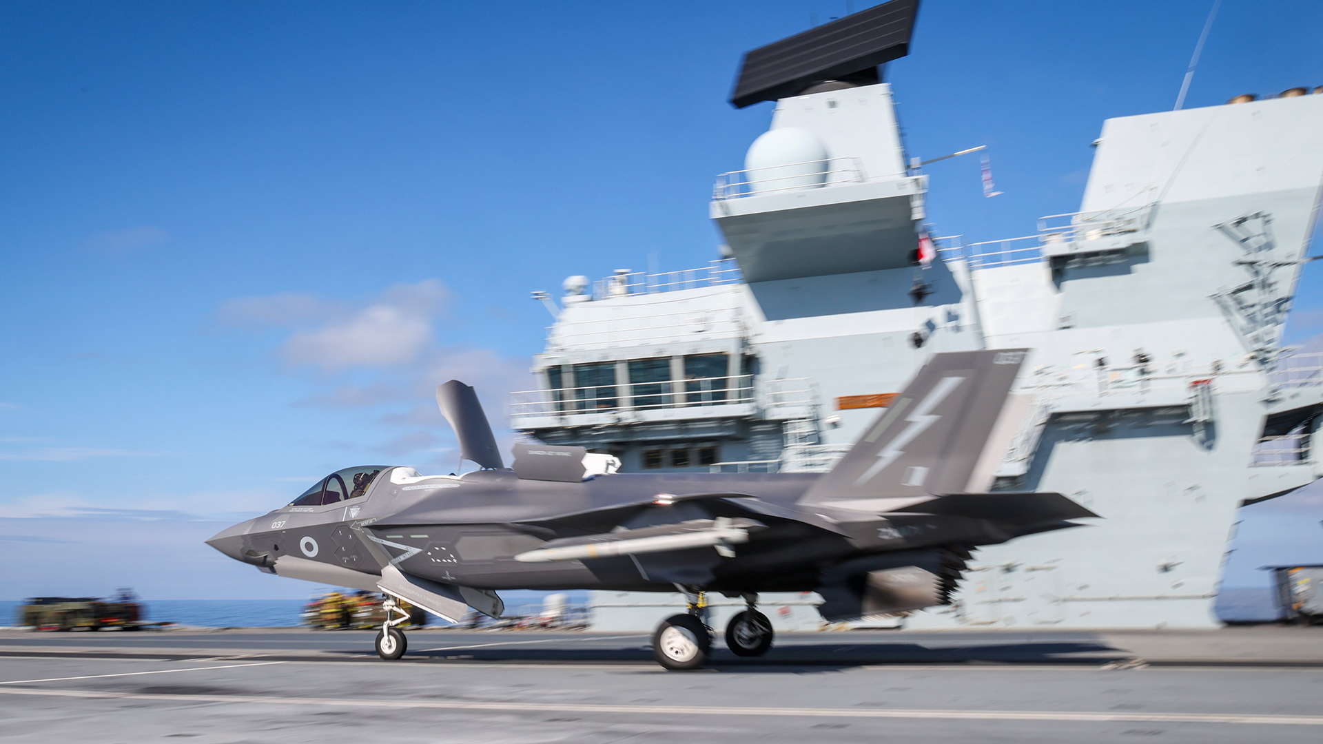 The F-35Bs on board the Royal Navy flagship can operate in an offensive or defensive role against any potential threat (Picture: MOD)