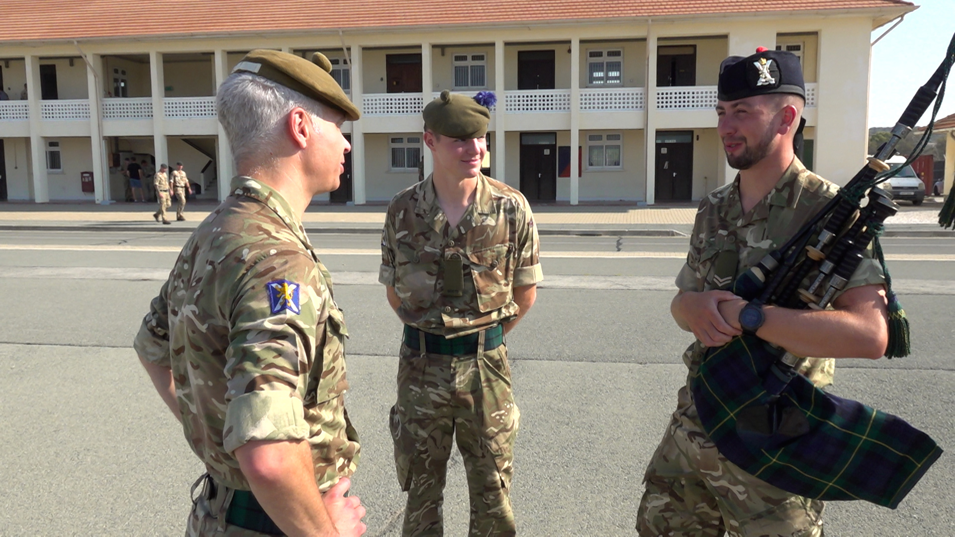 If the locals weren't already aware of their presence, piper Corporal Alistair Park will ensure the message is loud and clear