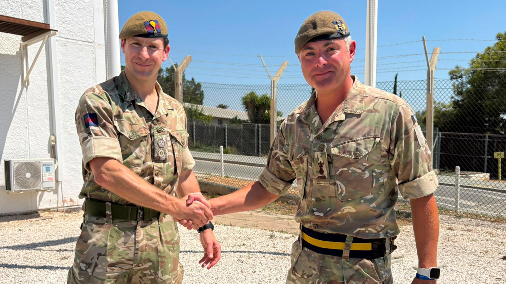 Lt Col Charlie Beare says his guardsmen are looking forward to their time in Cyprus, while Lt Col Alex Cherry will be taking his Tigers home to Woolwich Garrison (Picture: BFBS)