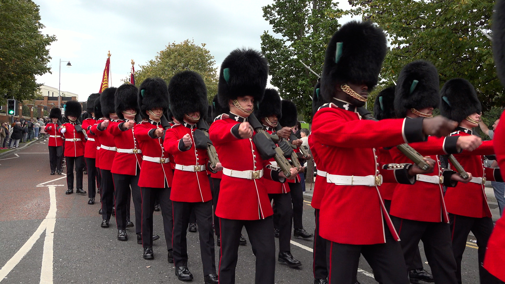 Irish Guards Parading in Bangor for their 125th anniversary