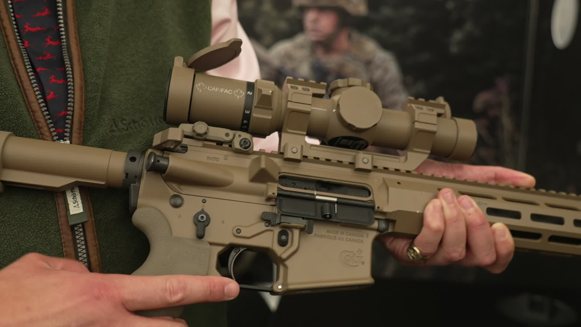 Cold Canada says the two-stage trigger and the muzzle device work together to help the firer avoid flinching and deliver accurate fire in 5.56x45mm Nato (Picture: BFBS)
