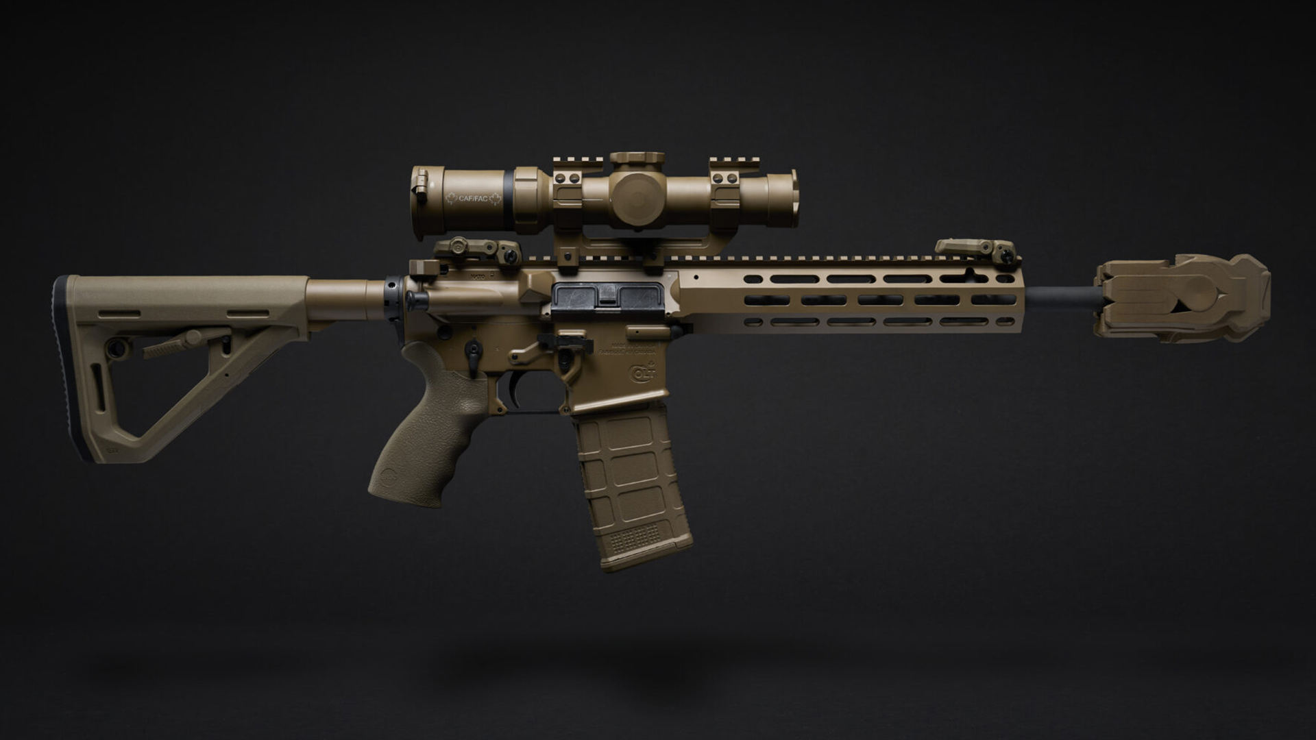 One standout feature of the C25 has to be the multi-function muzzle device, which reduces noise and the weapon's visible signature (Picture: Colt Canada)
