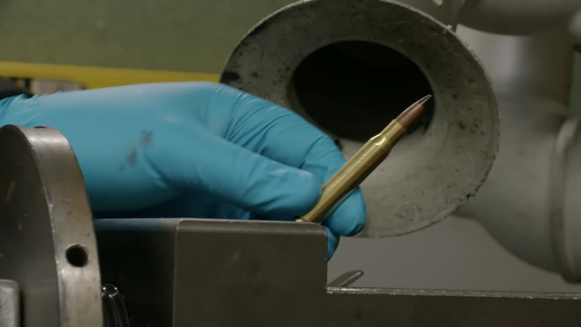 Black-tipped 7.62x51mm armour-piercing rounds are used to test the ability of the plates to keep the wearer alive should they get hit (Picture: BFBS)