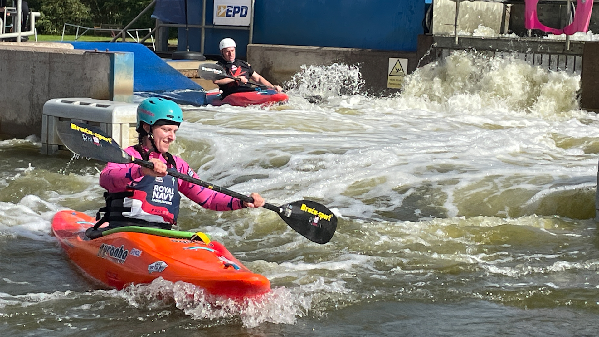 Competitors taking part in the Interservice Canoe Championship in Glasgow
