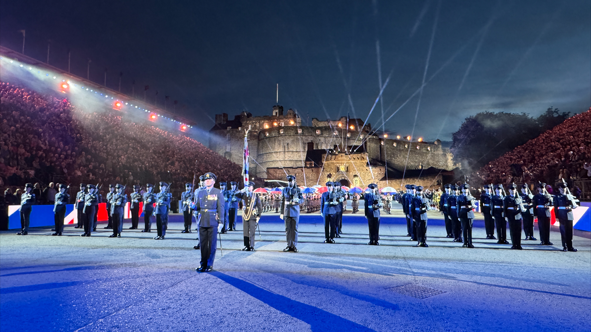 The RAF Band playing at the Royal Edinburgh Military Tattoo