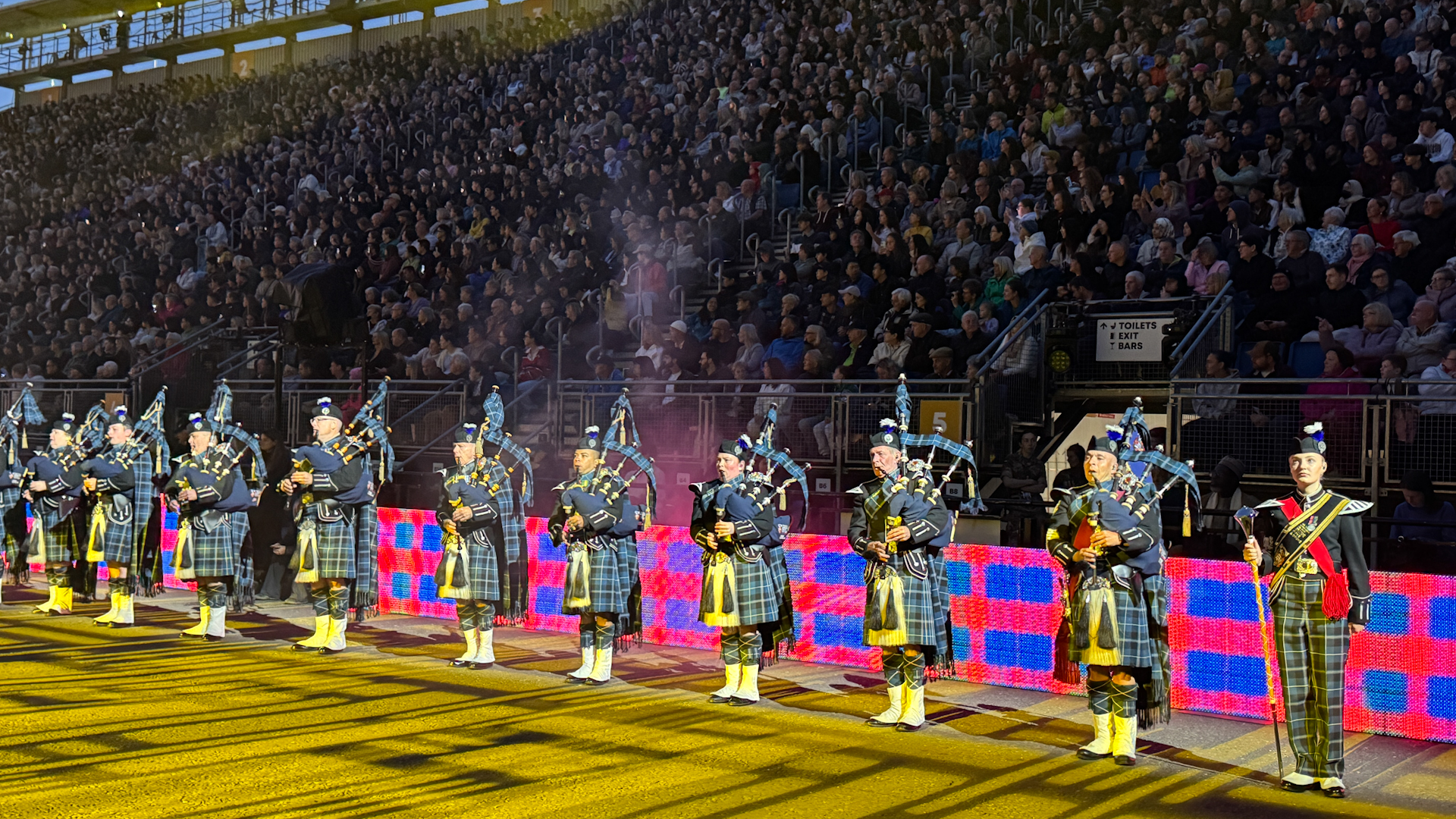 Bagpipers performing at the Royal Edinburgh Military Tattoo