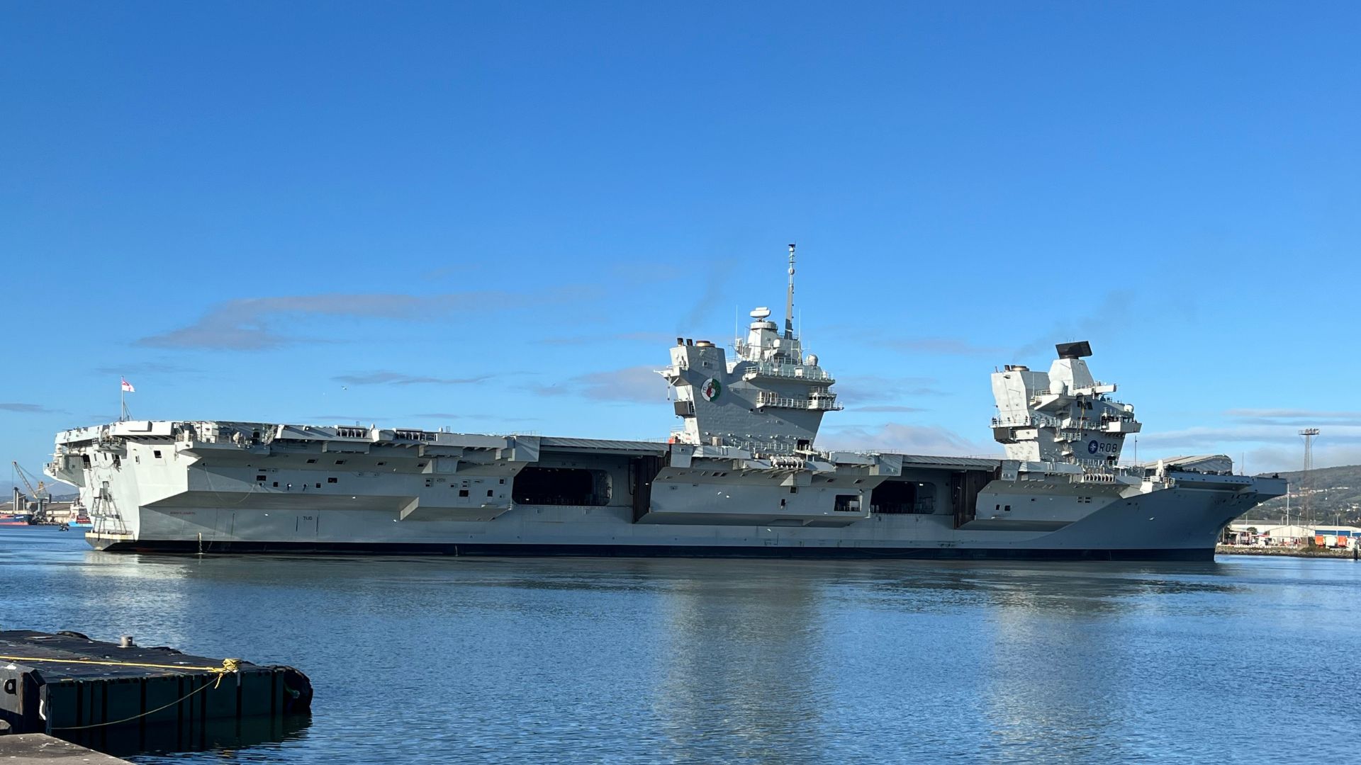 Her arrival marks the first visit of a Royal Navy aircraft carrier to Northern Ireland in several decades (Picture: BFBS)