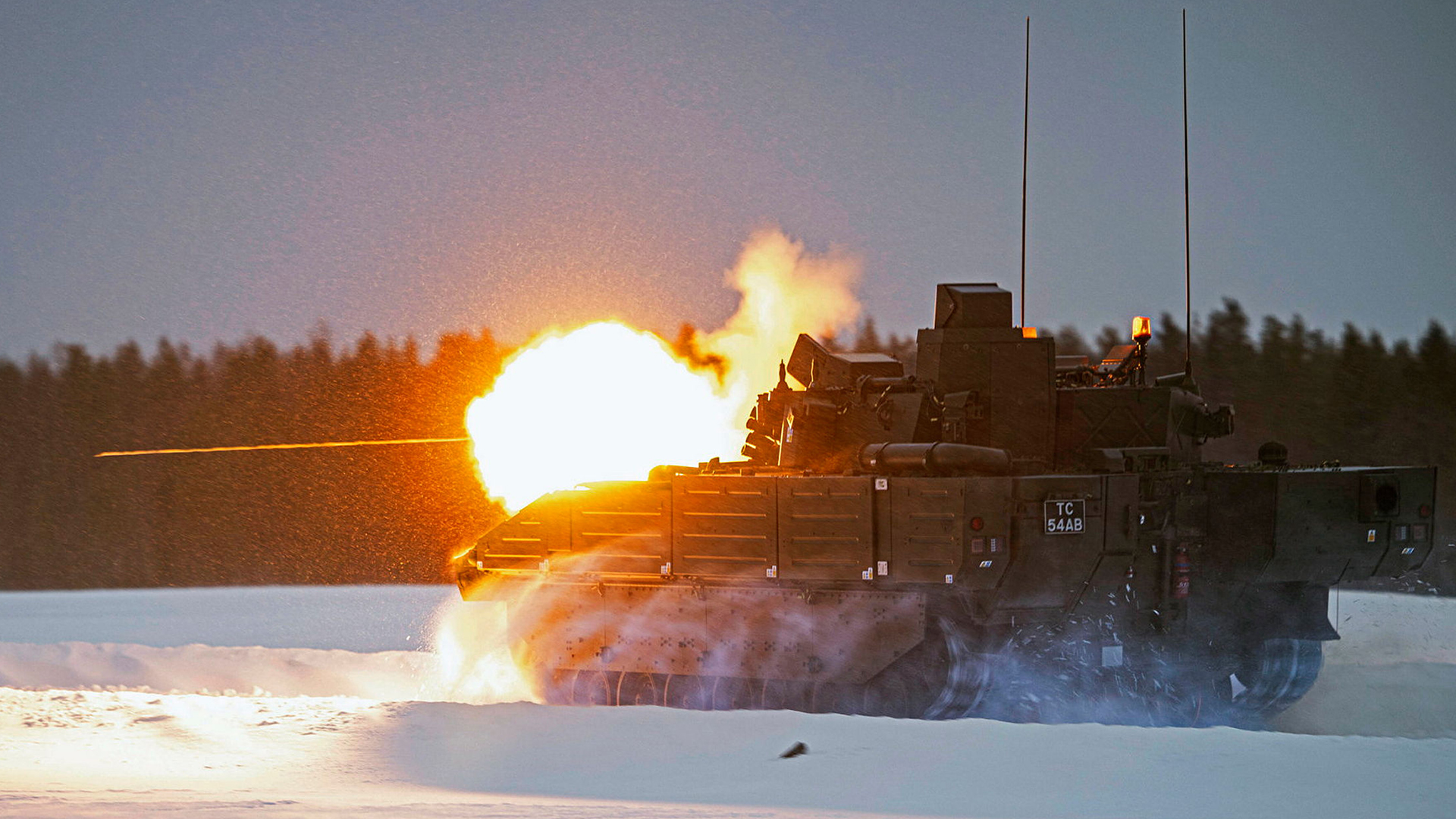 While the similar-looking Warrior has a 30mm Rarden cannon, Ajax is equipped with a 40mm weapon