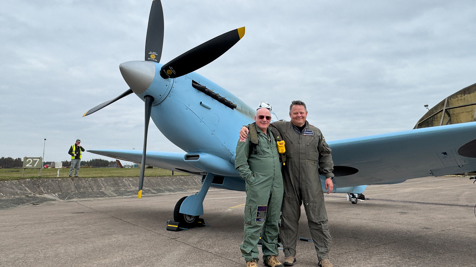 Passenger Aloysius Dempsey said the flight was amazing - and praised the fact that the money raised is going to good causes (Picture: BFBS)