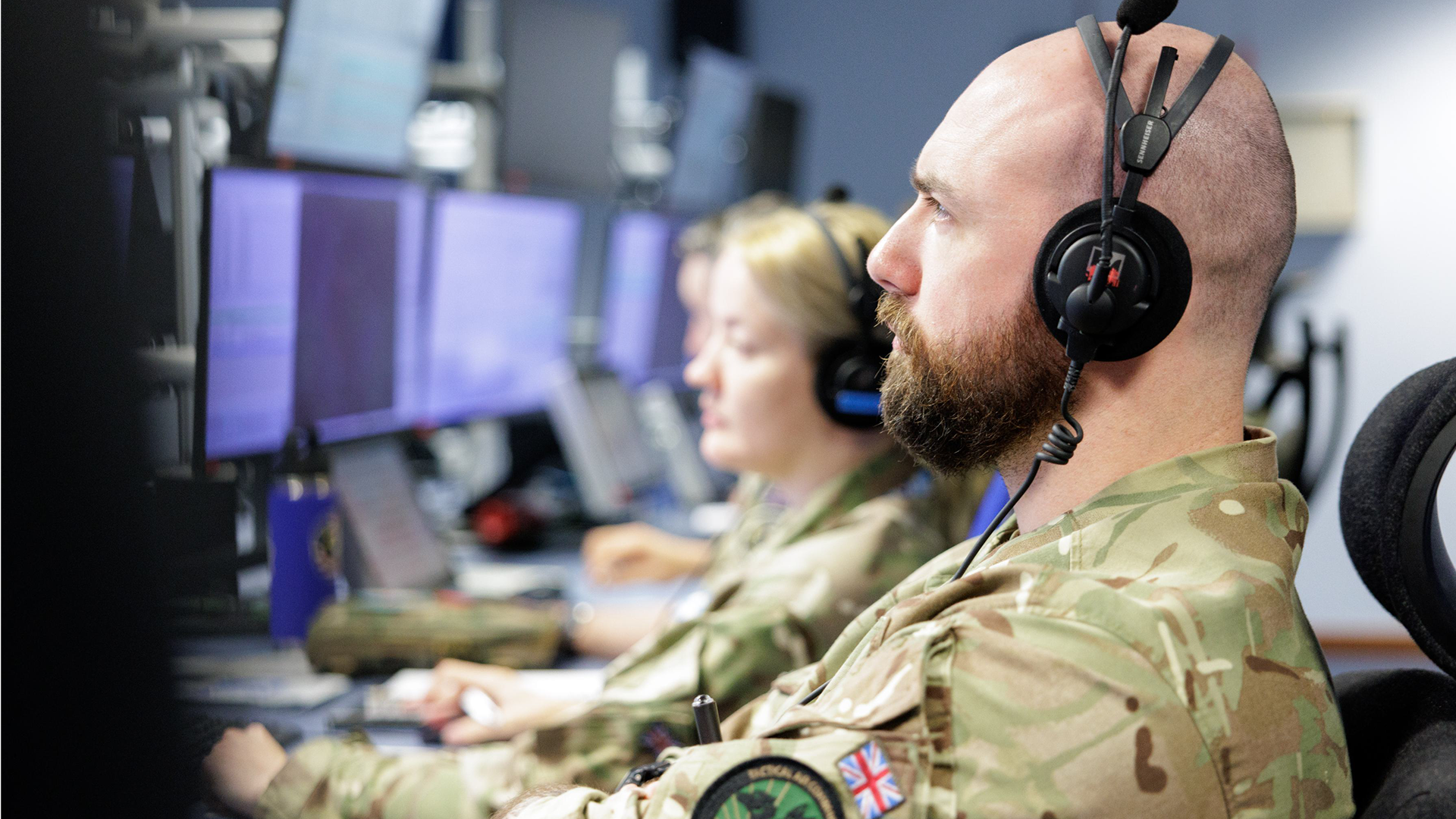 Air C2 Force Personnel in front of screens