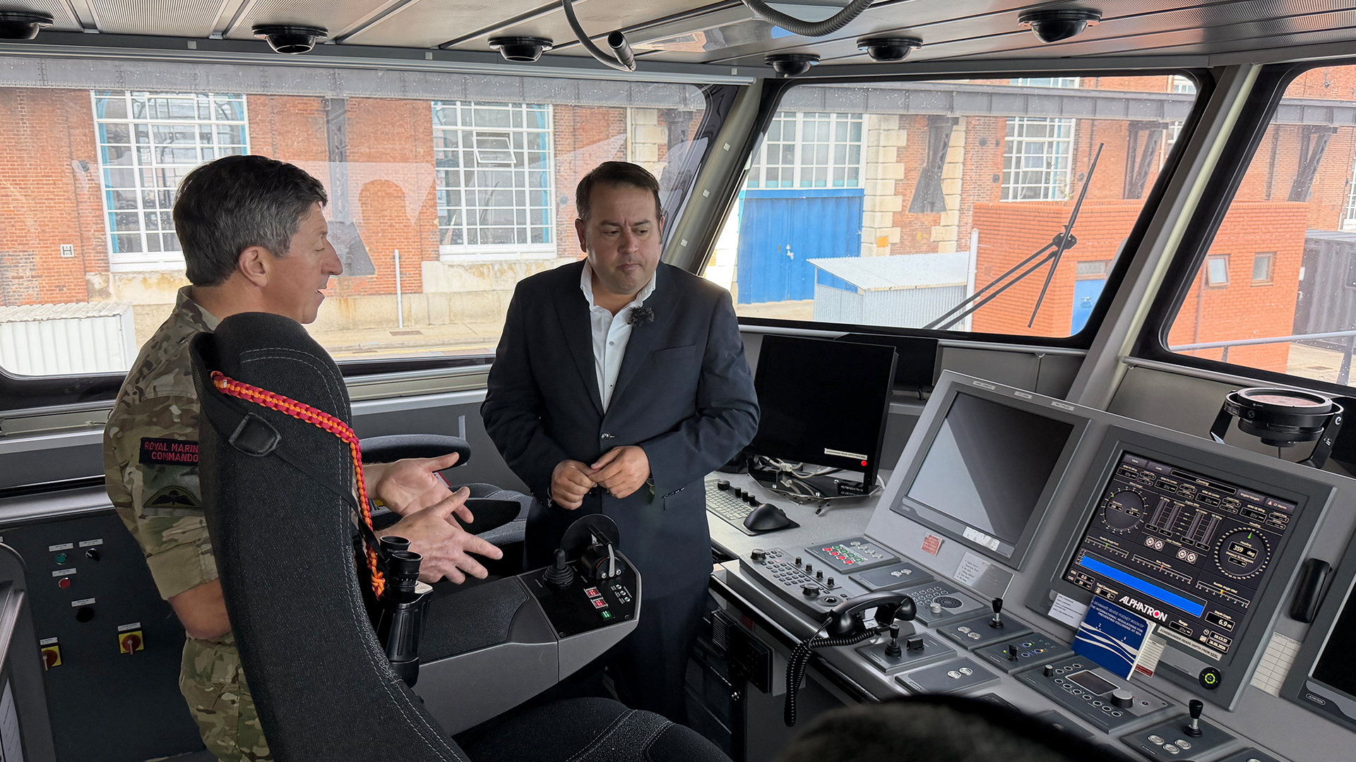 The visit didn't just involve HMS Daring, as the pair examined other vessels berthed at the Portsmouth base as well (Picture: BFBS)