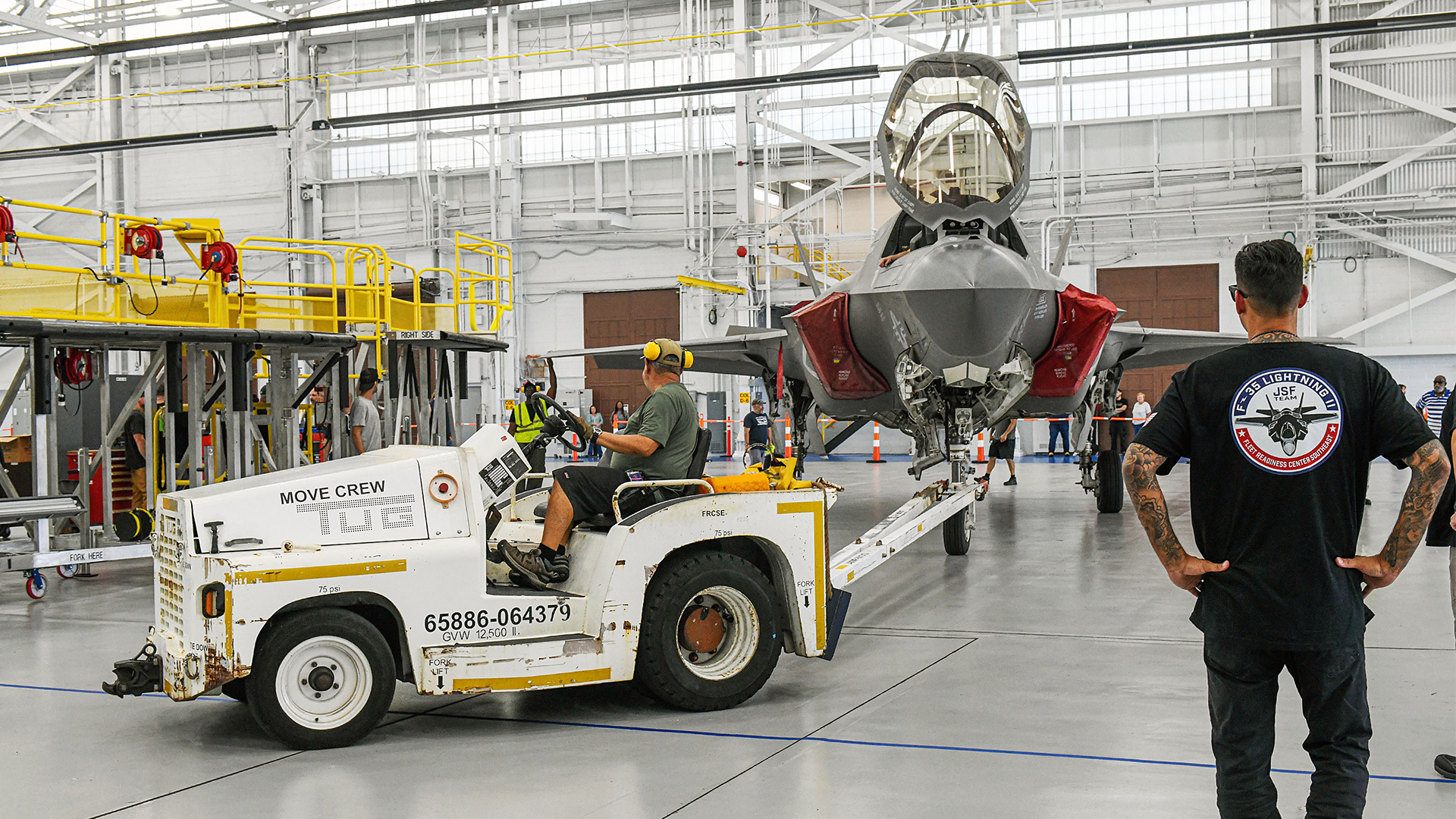 FRCSE maintains a dedicated team to look after the F-35 - this US Marine Corps example being the first that was worked on