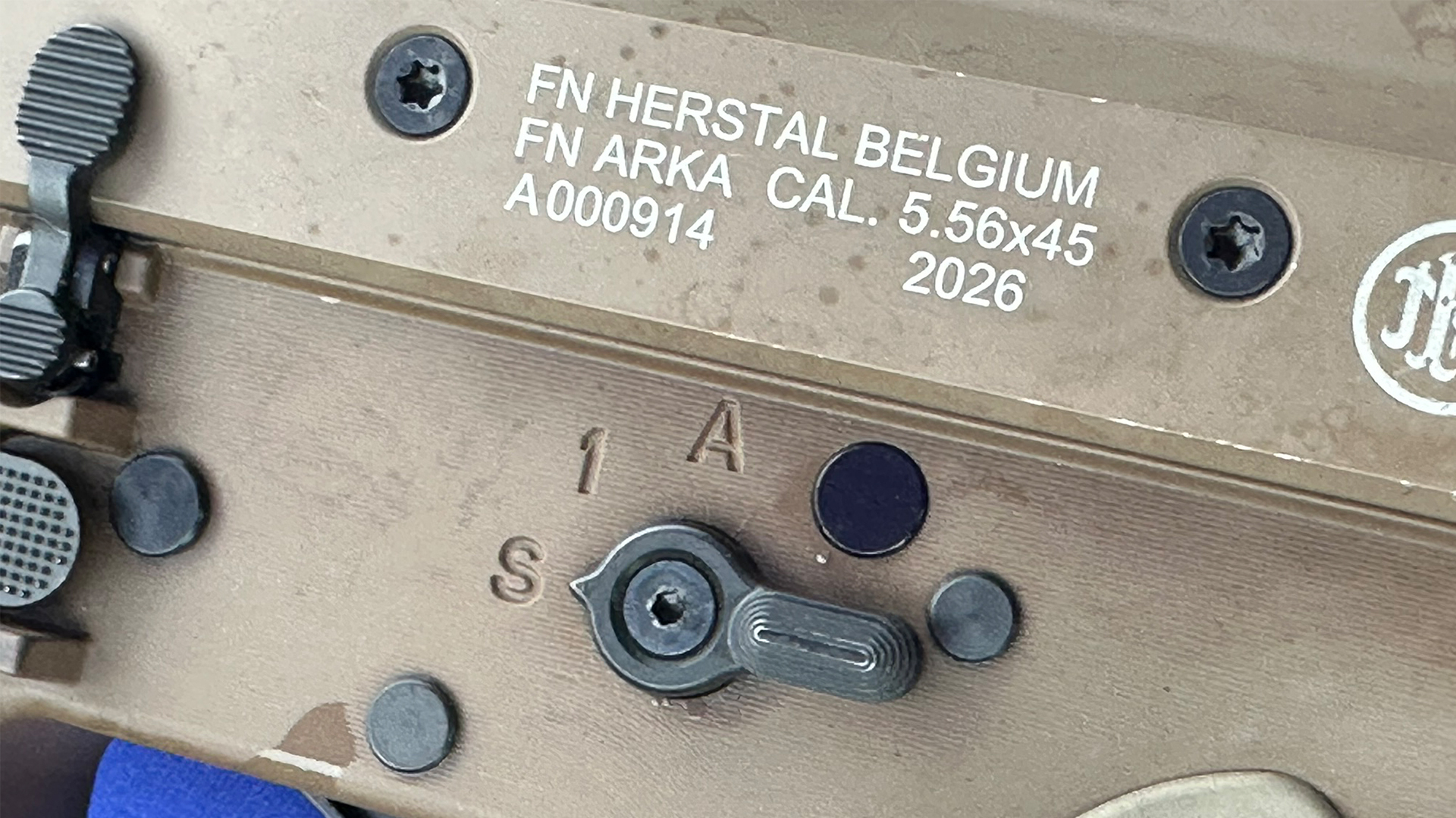 The Arka has a typical AR-15-style three-position fire selector switch, rotating between safe, semi-automatic and fully automatic (Picture: BFBS)