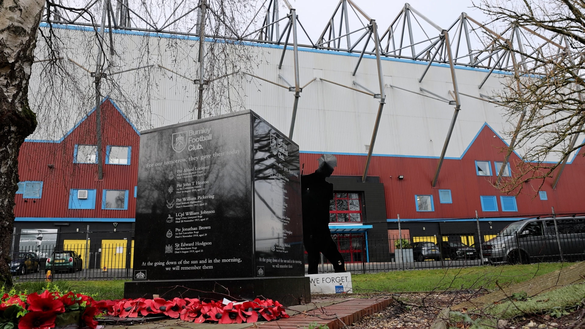 Burnley FC has a memorial to the six players who were killed in action