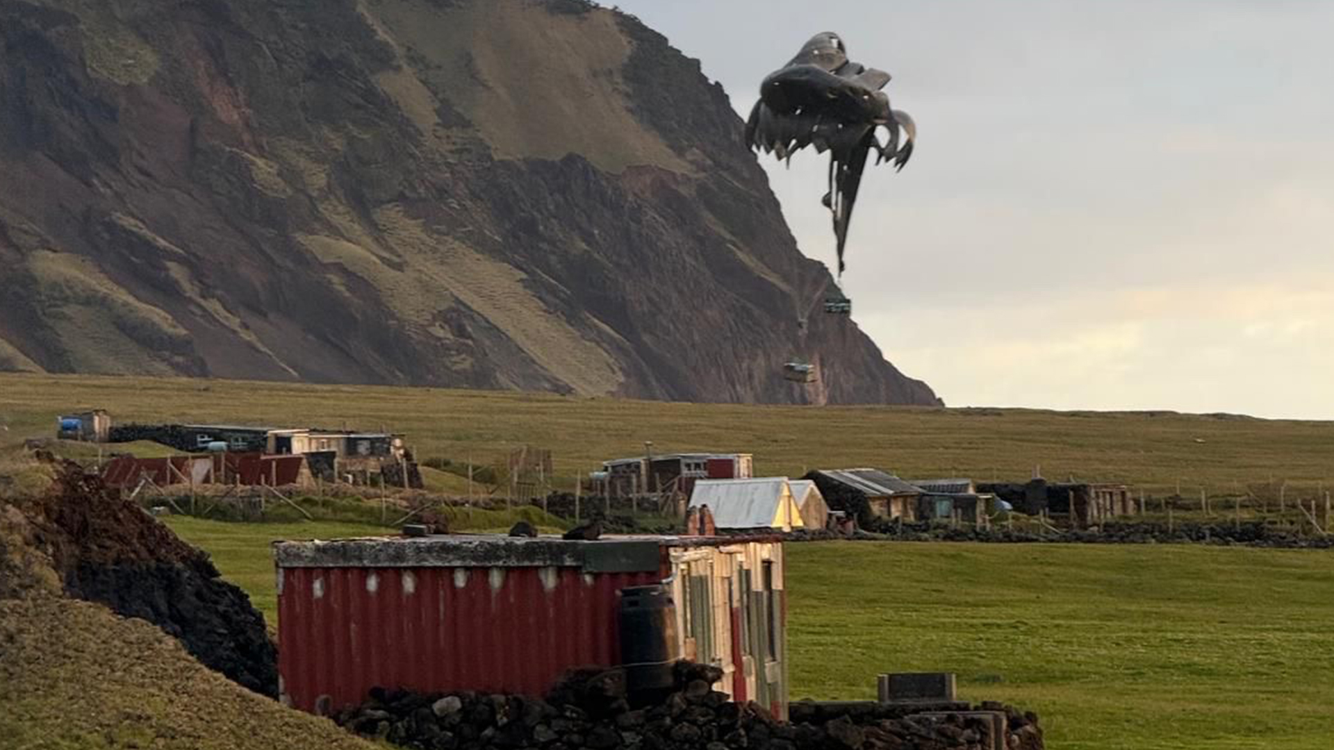 Pallets of medical supplies are delivered to one of the islands in the Tristan da Cunha chain - the UK's most remote overseas territory (Picture: MOD)