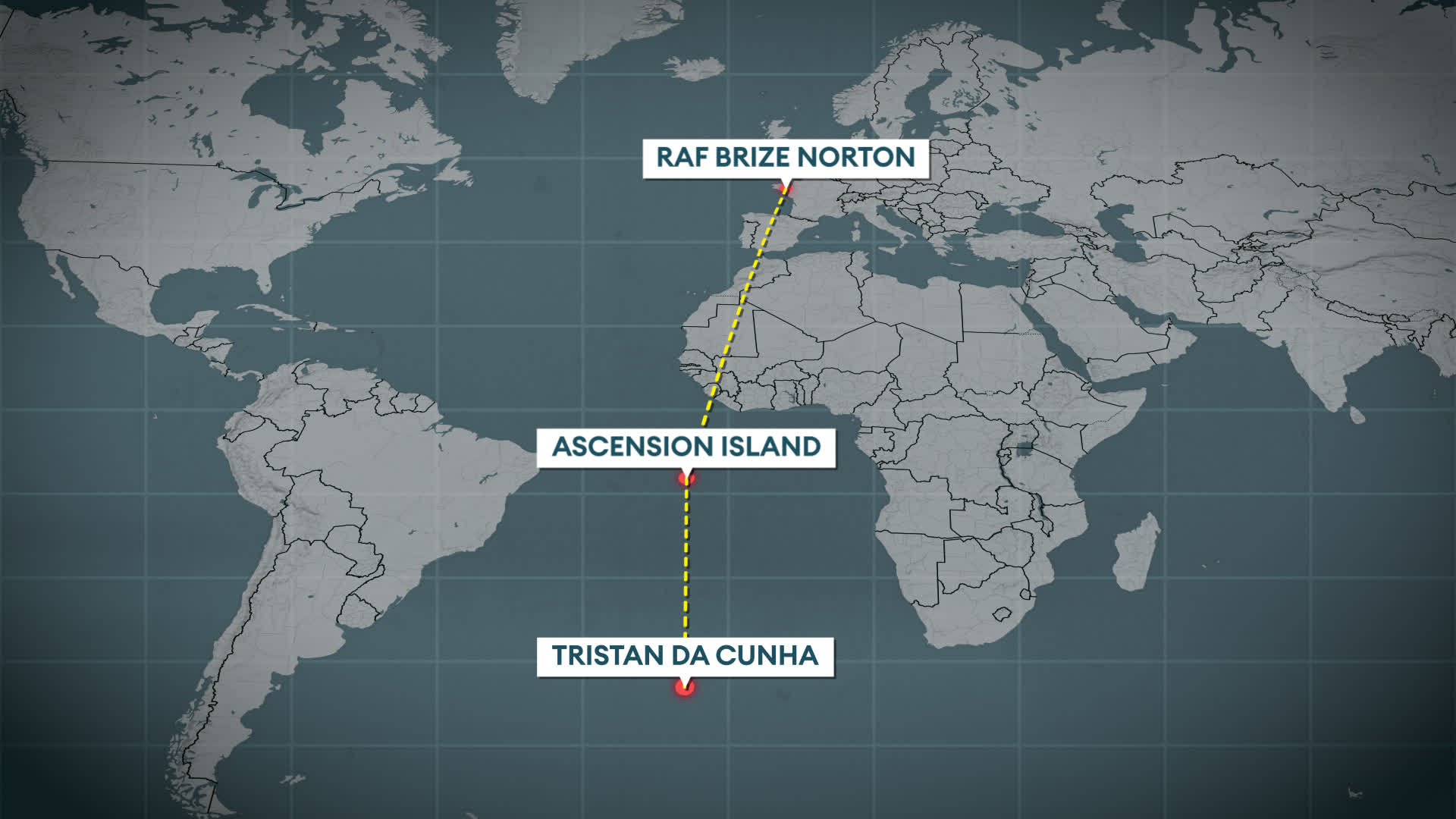 As well as the topography of the islands, distance was a major obstacle - the aircraft had to fly almost 10,000 kilometres from RAF Brize Norton to Ascension Island and then on to Tristan da Cunha (Picture: BFBS)