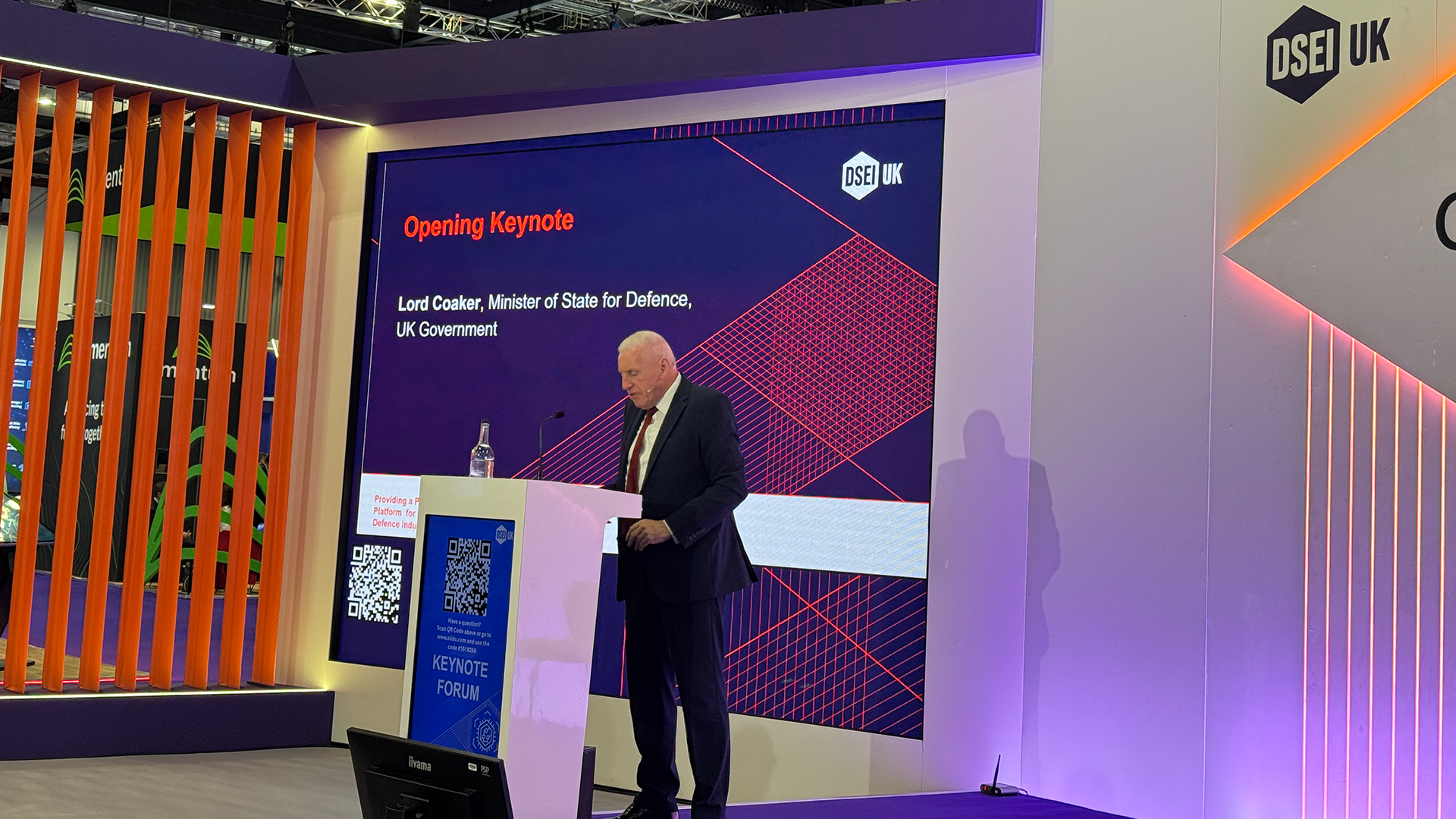 Lord Coaker, Minister of State for Defence, delivered the opening keynote at DSEI 2025